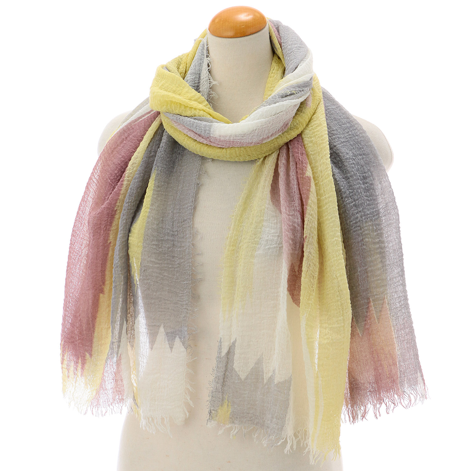 幾何柄ガーゼタッチストール