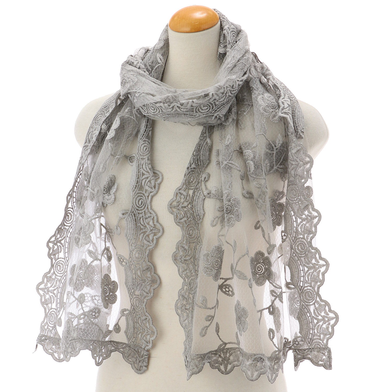 チュールレースストール