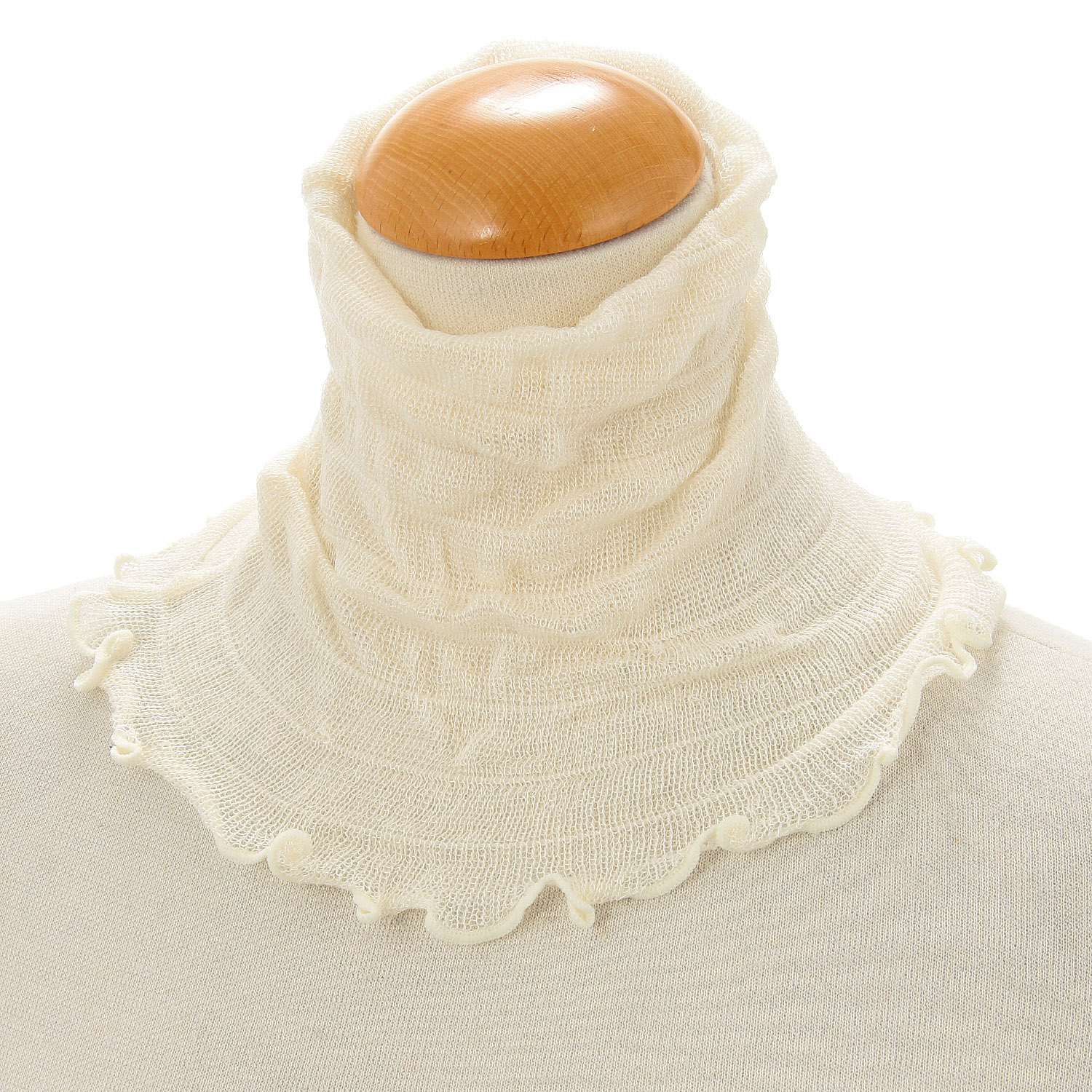 日本製 シルク混ネックカバー 無地 - 画像1