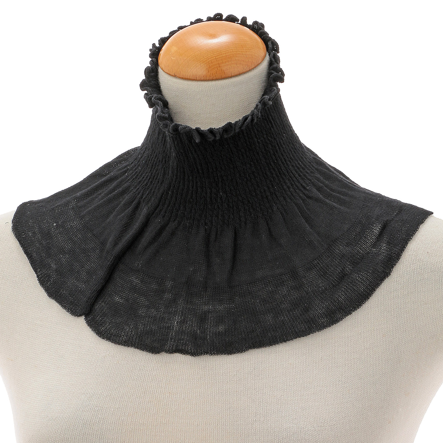 日本製 シルク混ネックカバーフリル 無地 - 画像4