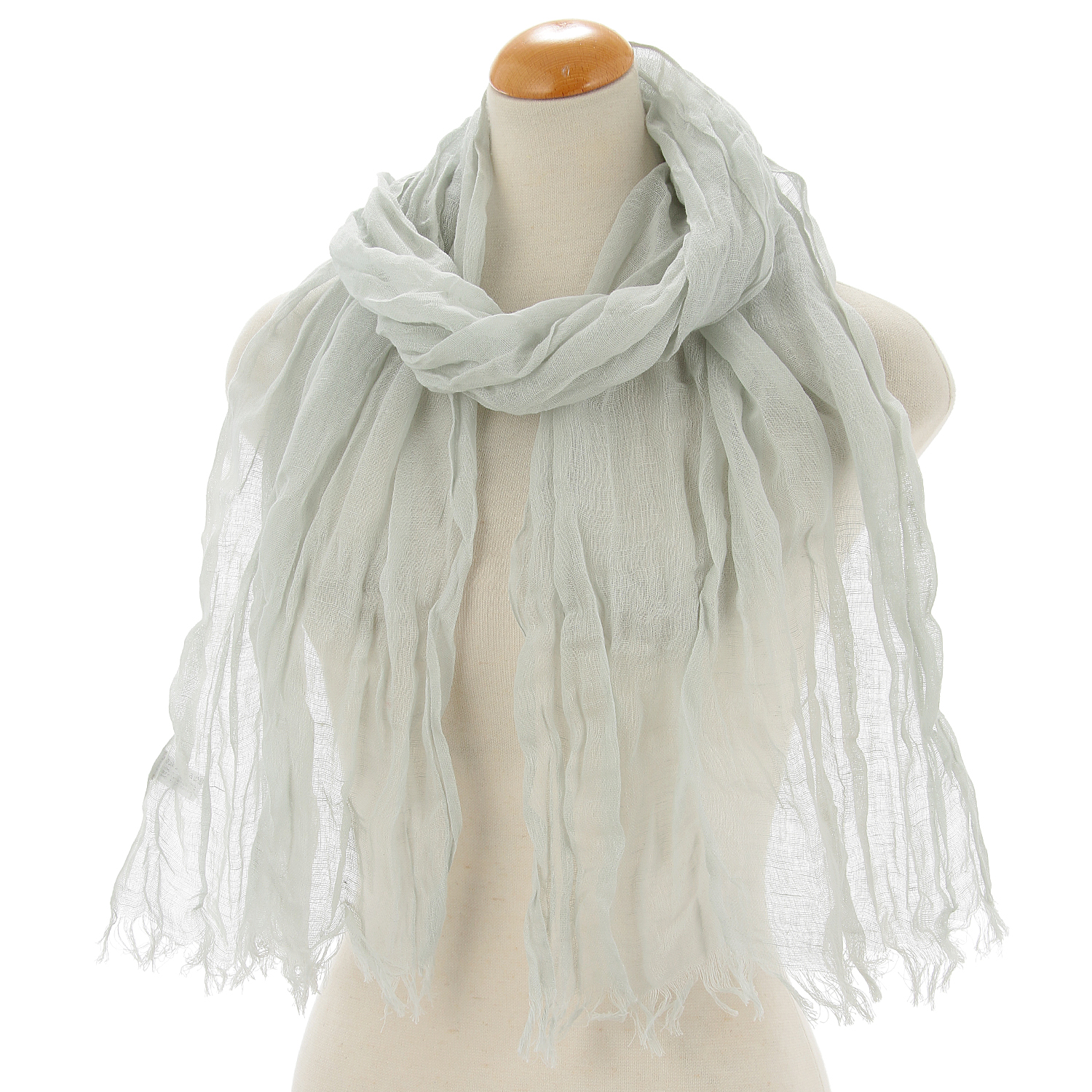 UV綿麻無地シワ加工ストール - 画像4