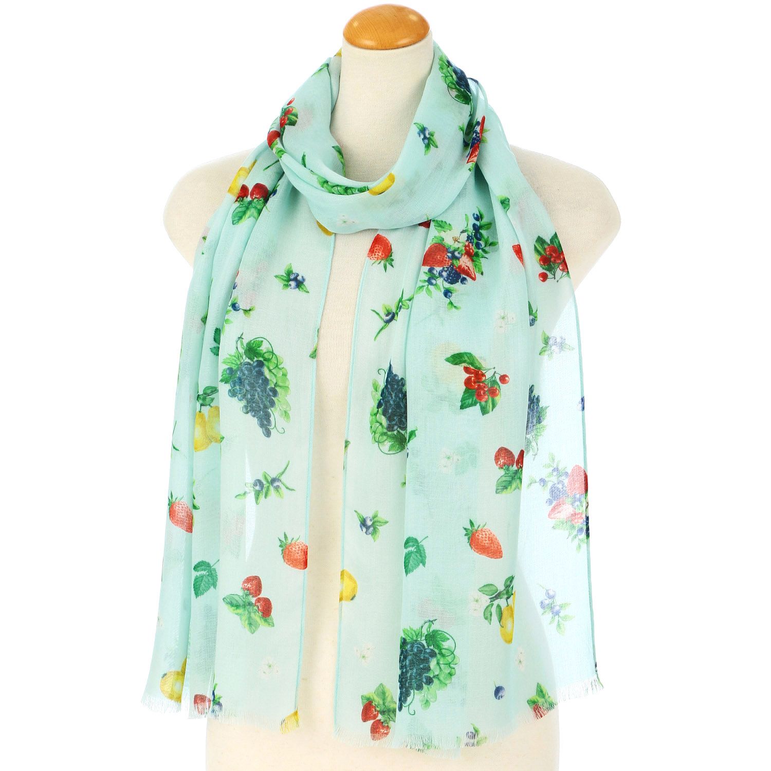 UV接触冷感ストール フルーツ柄 - 画像2