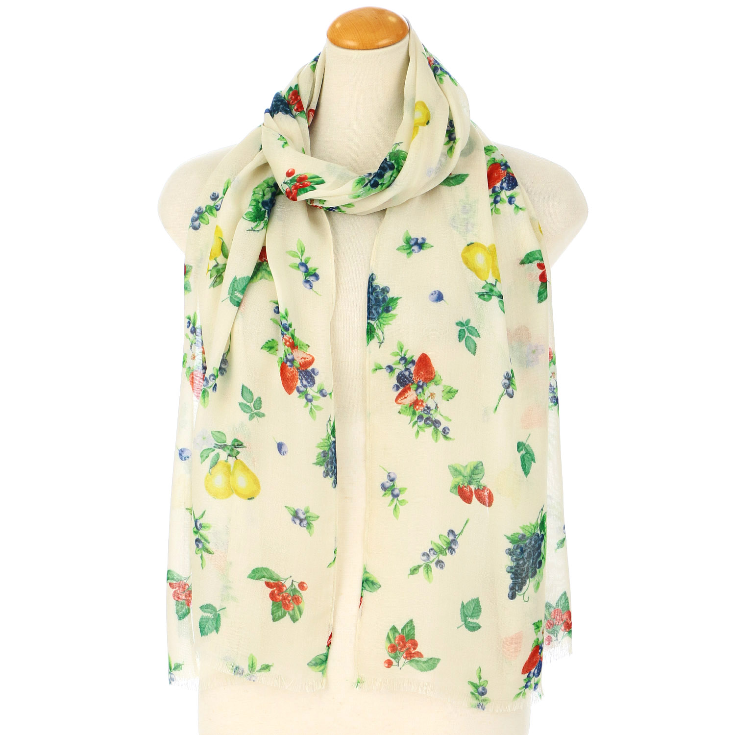 UV接触冷感ストール フルーツ柄 - 画像1