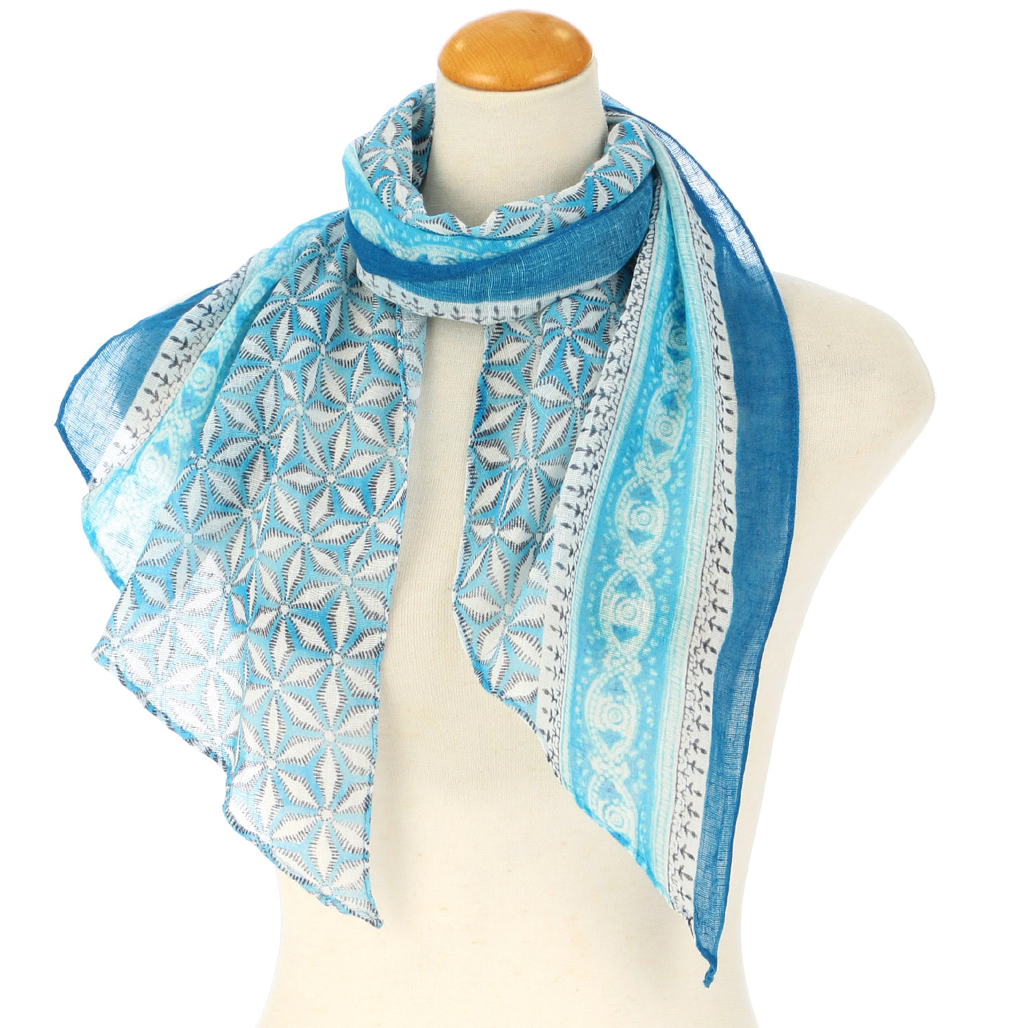 UV剣先リネンコットンストール エスニック柄 - 画像6