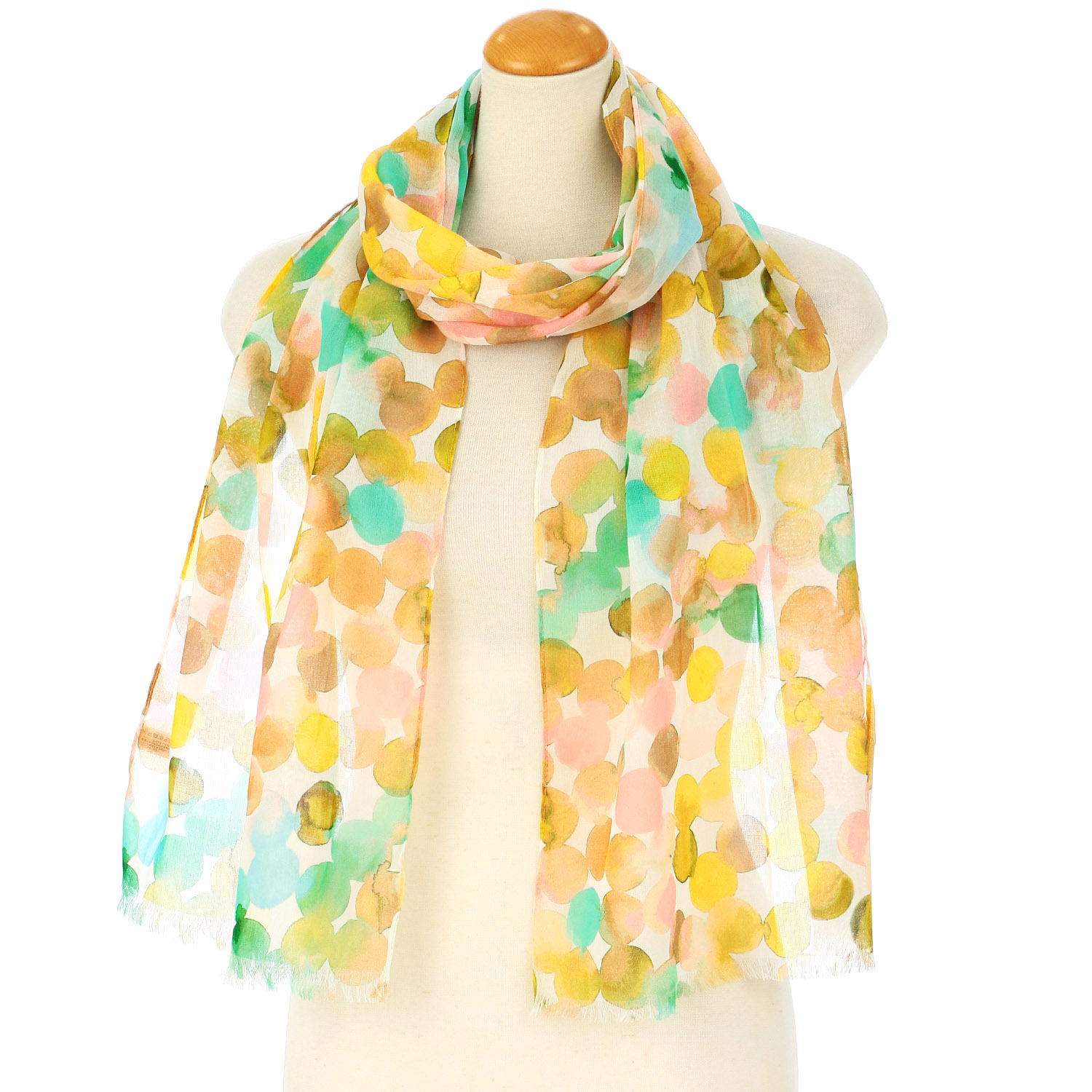 コットン細UVストール メルトドット柄 - 画像2