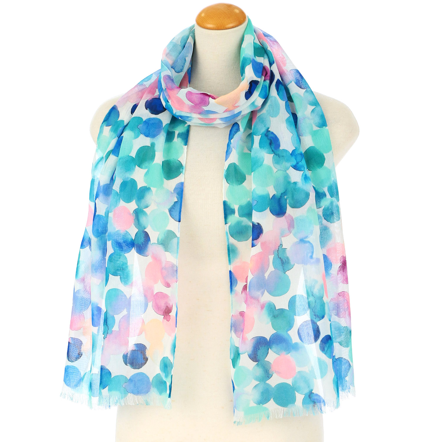 コットン細UVストール メルトドット柄 - 画像3