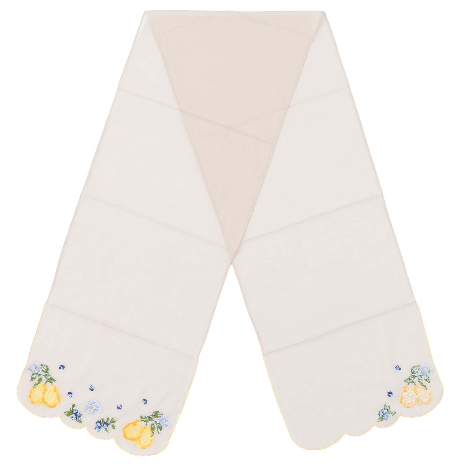 スカラップ刺繍ストール フルーツ柄 - 画像2