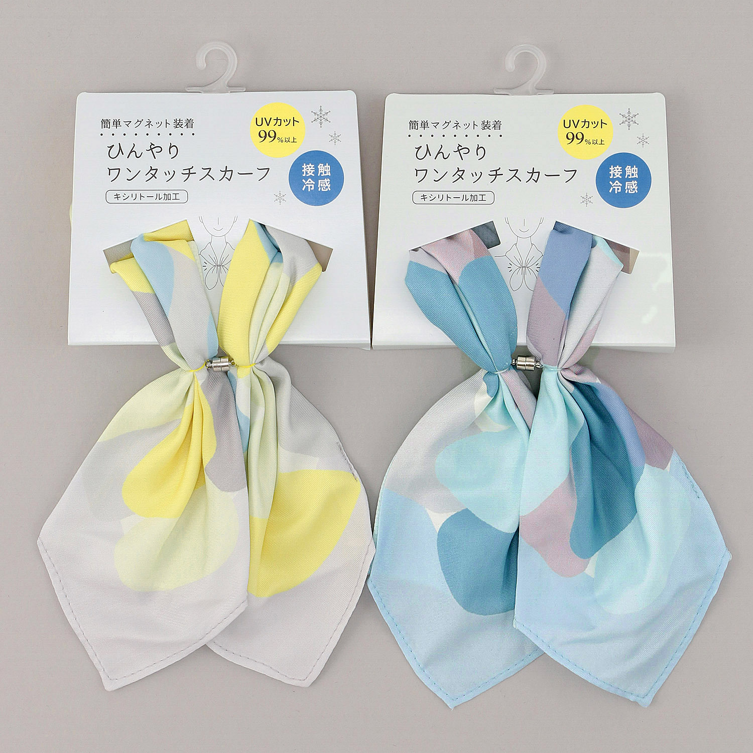 ひんやりワンタッチスカーフ レイヤーストーン