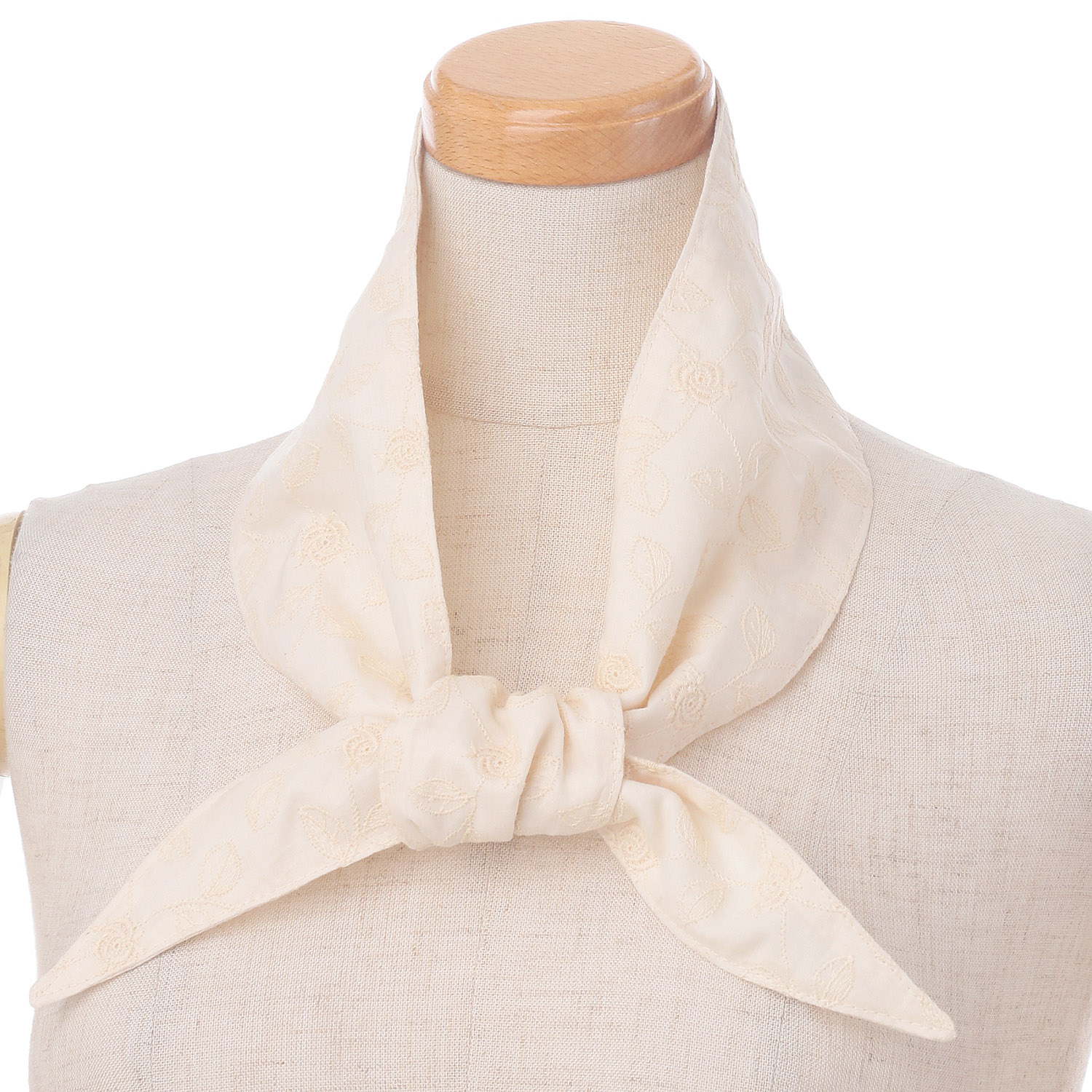 刺繍入りコットンミニスカーフ