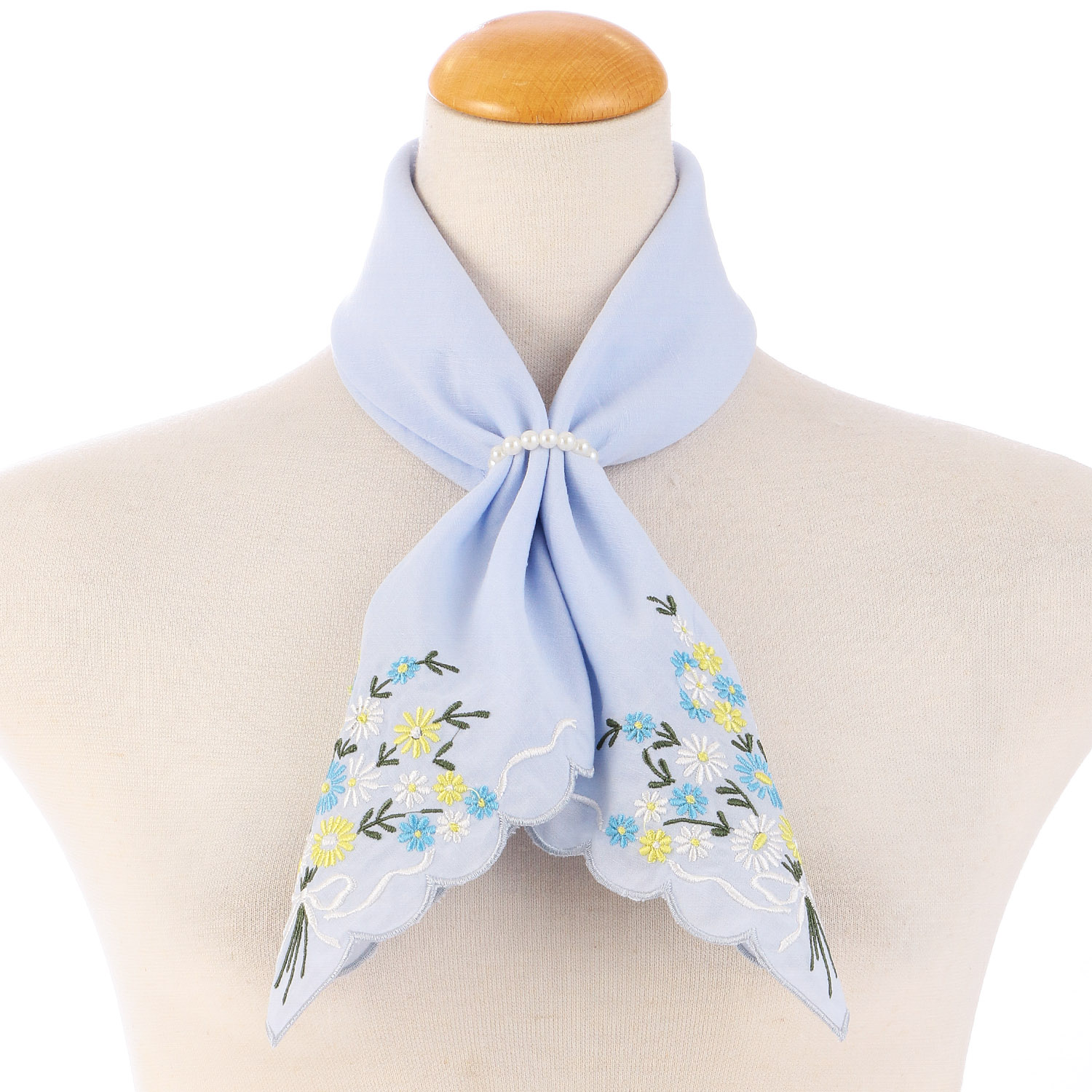 リング付刺繍スカーフ 花束 - 画像5