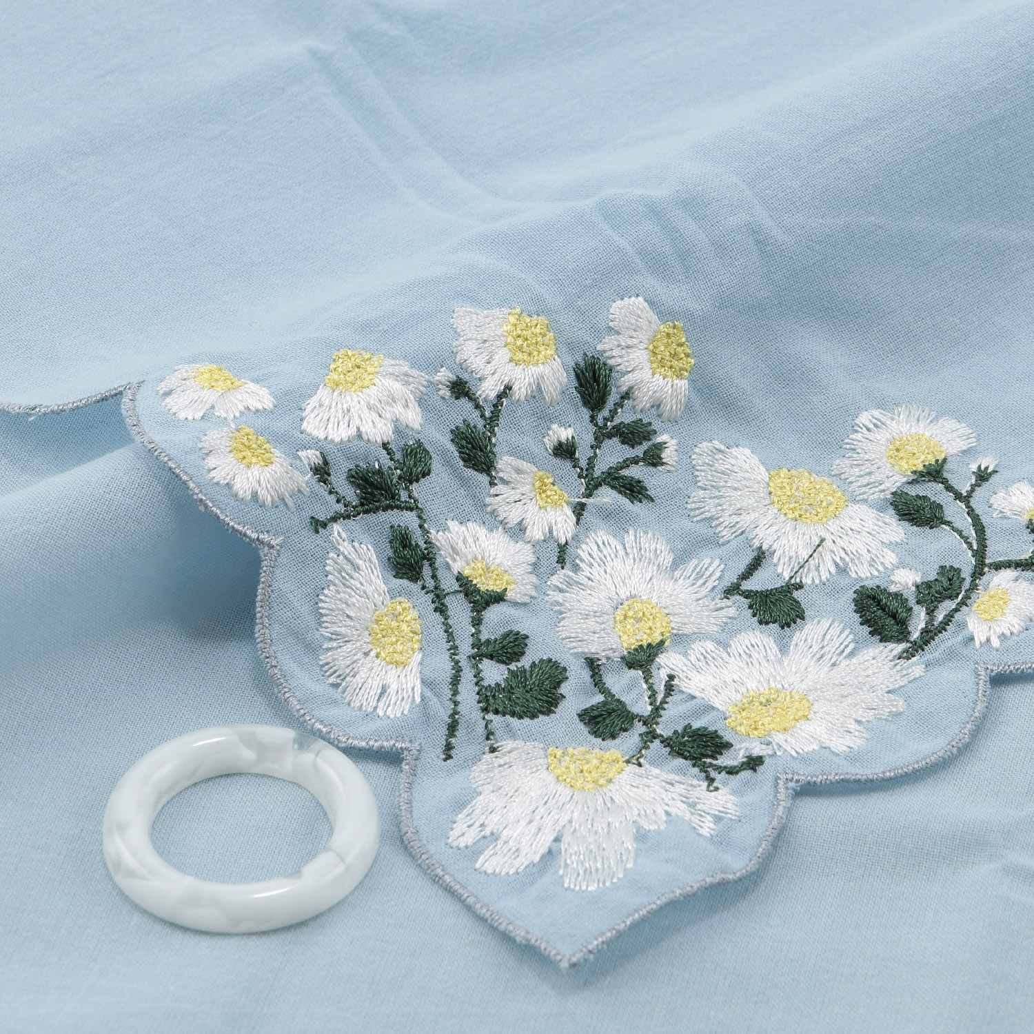 ポーチ付刺繍リングスカーフ 北欧マルチ柄 - 画像11