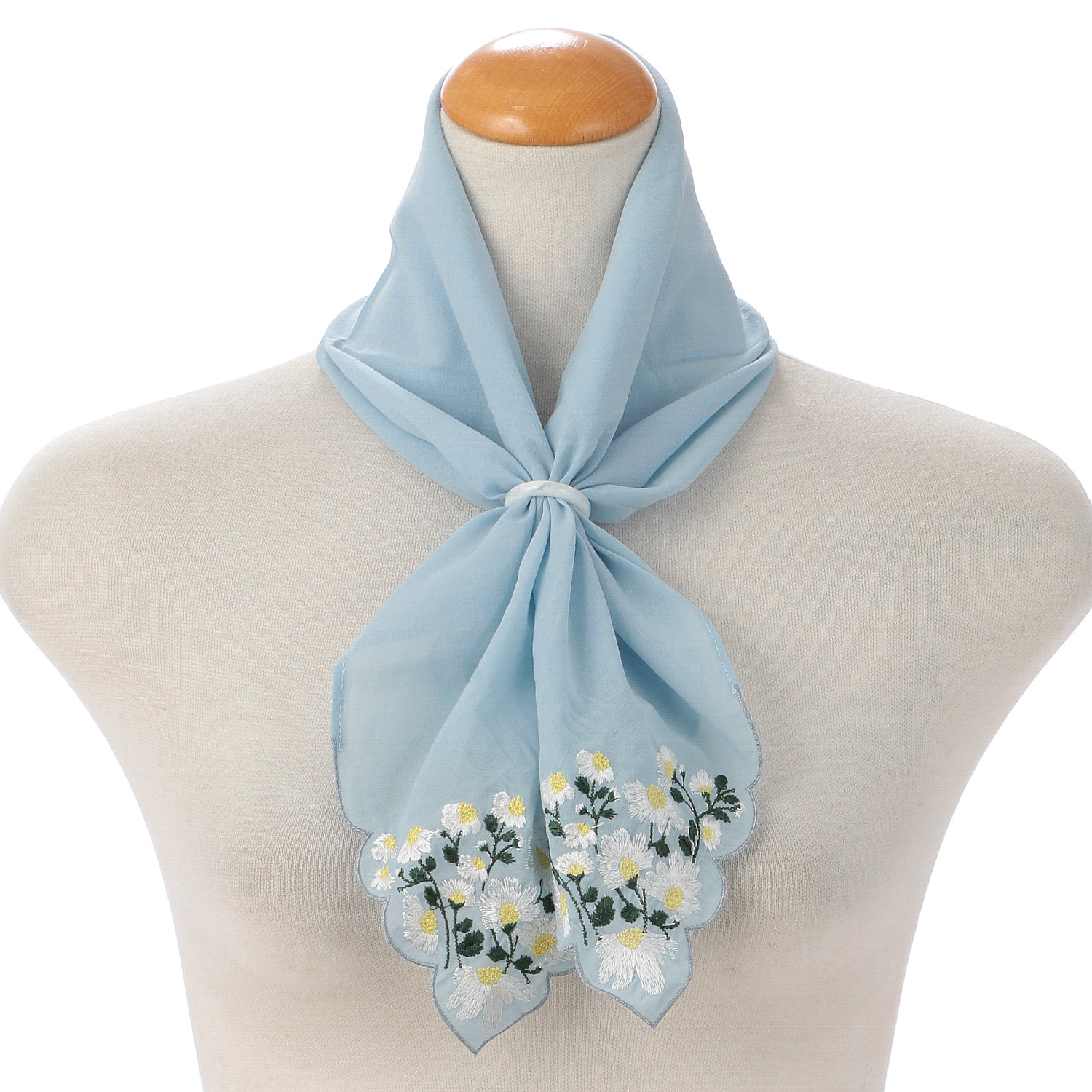 ポーチ付刺繍リングスカーフ 北欧マルチ柄 - 画像9