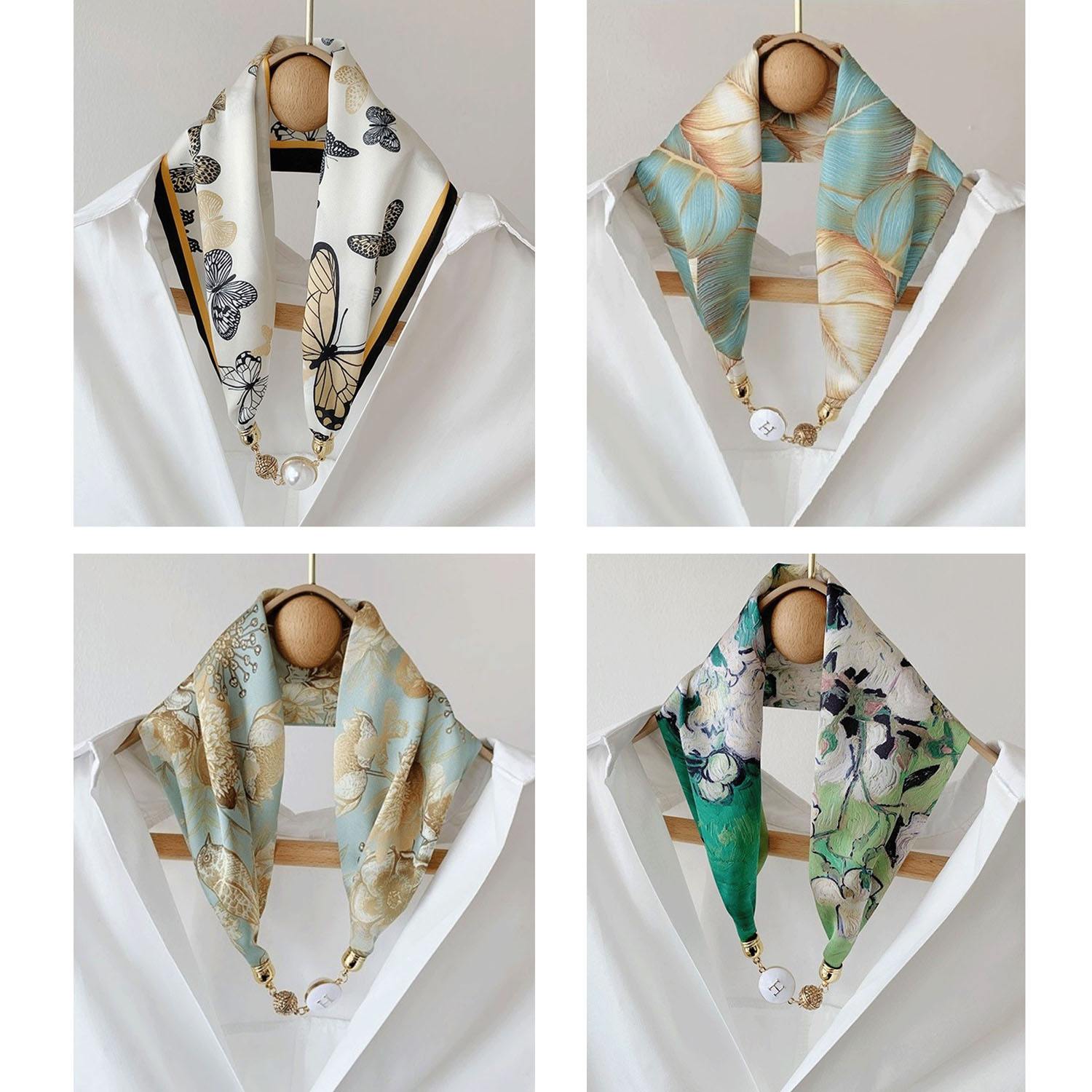 パール付きマグネットスカーフ - 画像1