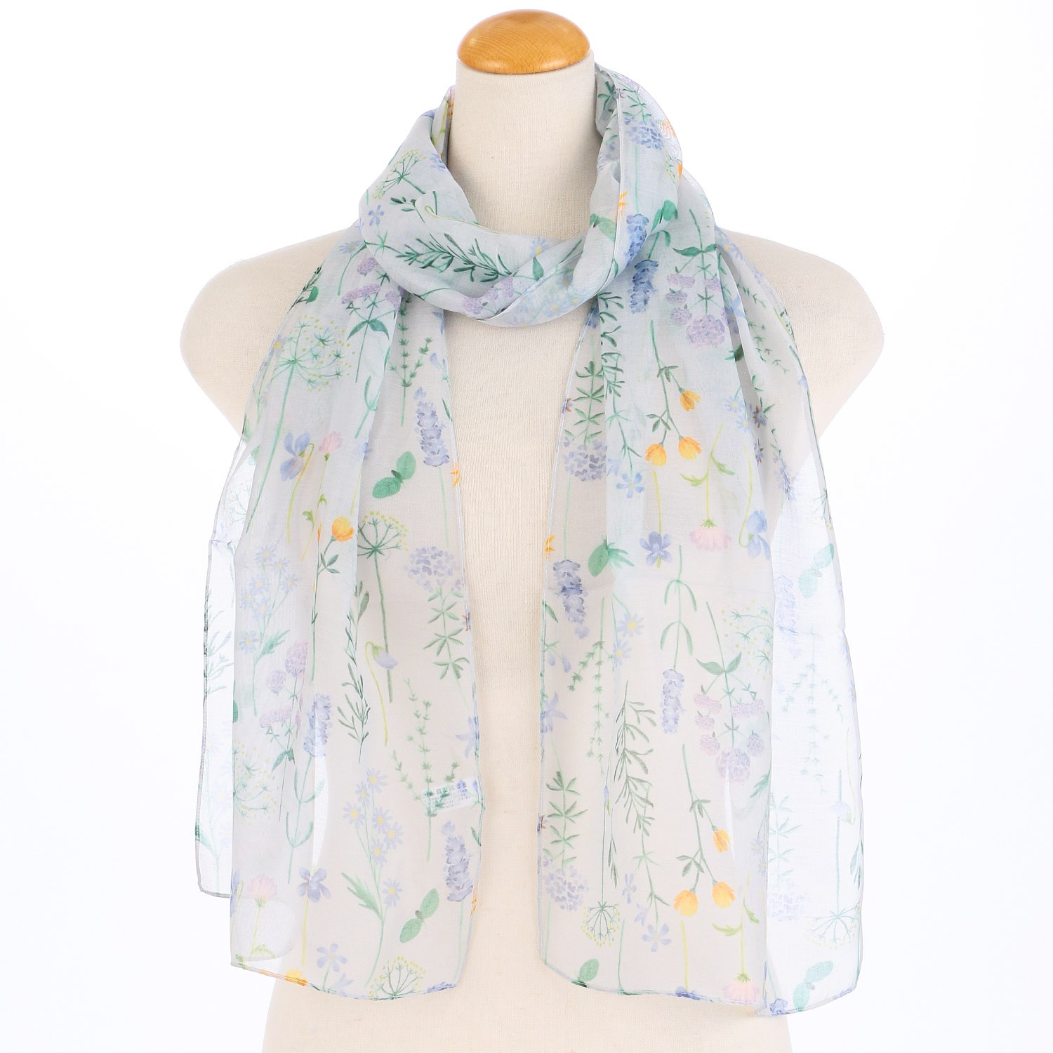 【ピンク終了】インド製 シルク混花柄プリントストール - 画像1