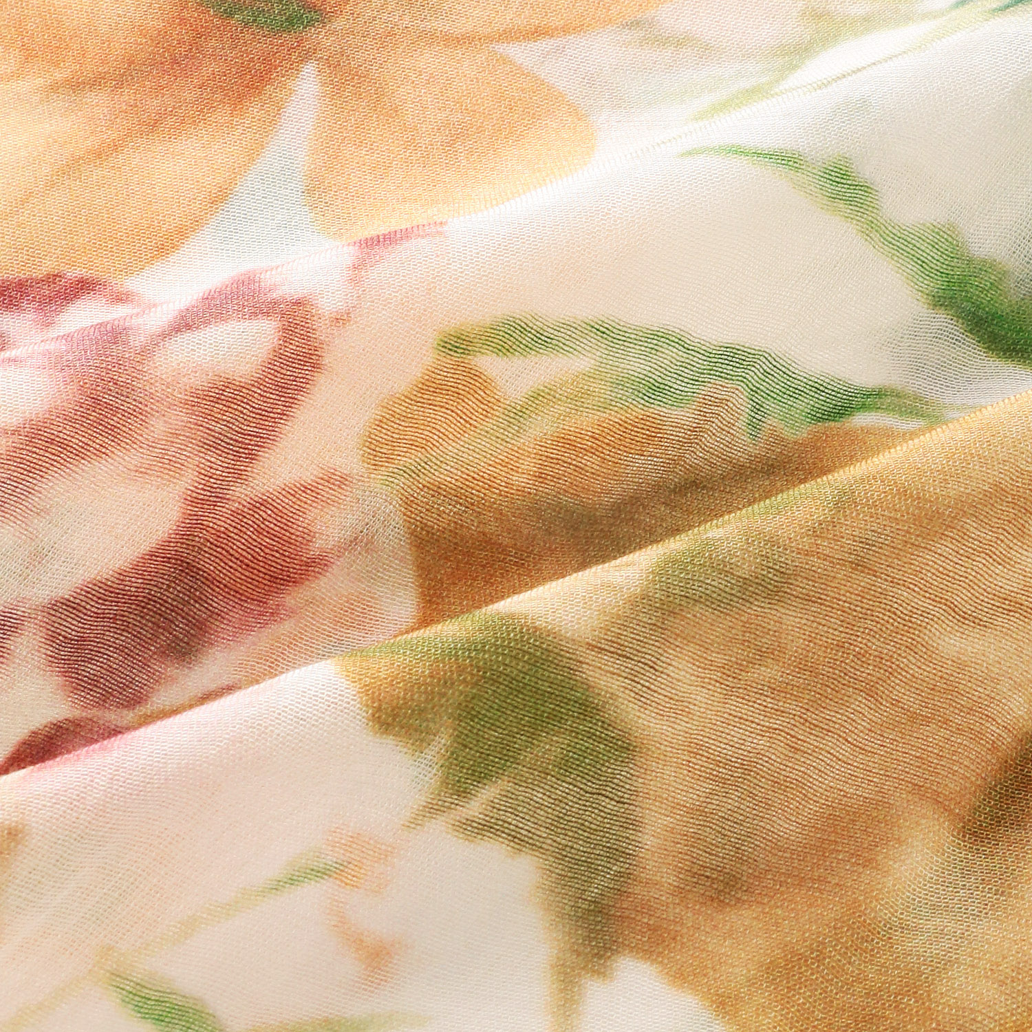 インド製 シルク混花柄プリントストール - 画像3