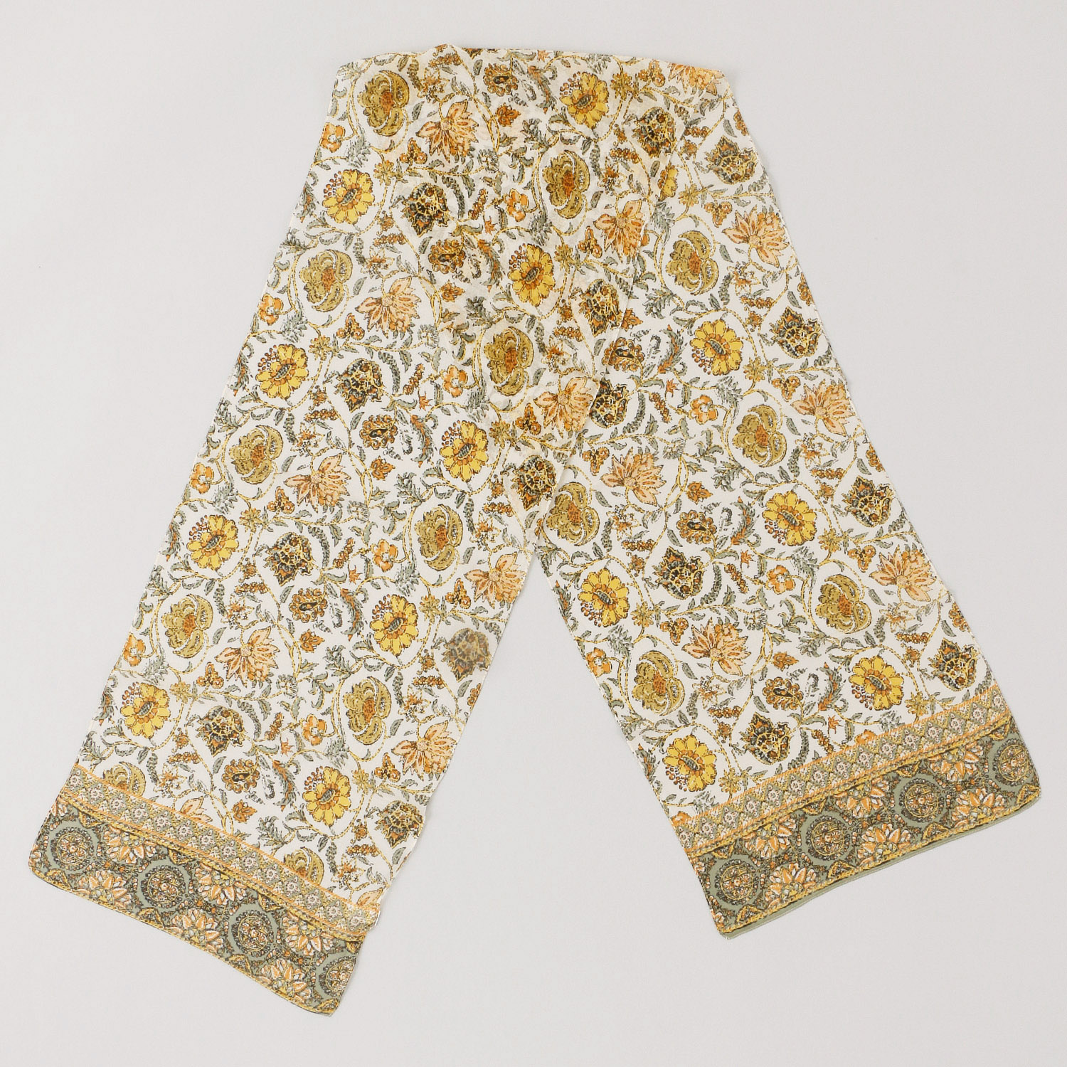 インド製 シルク混花柄プリントストール - 画像4