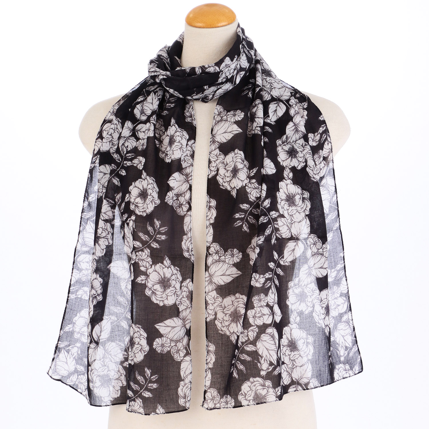 インド製 モノトーン柄プリントストール - 画像7