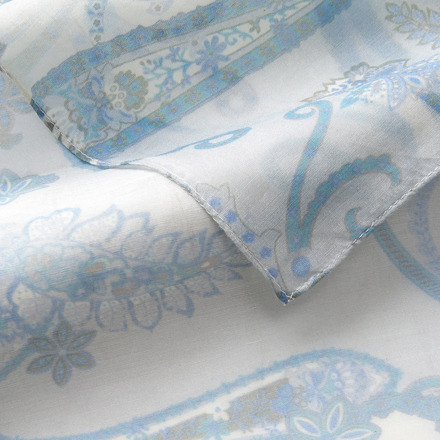 インド コットンシルクストール ペイズリー - 画像4