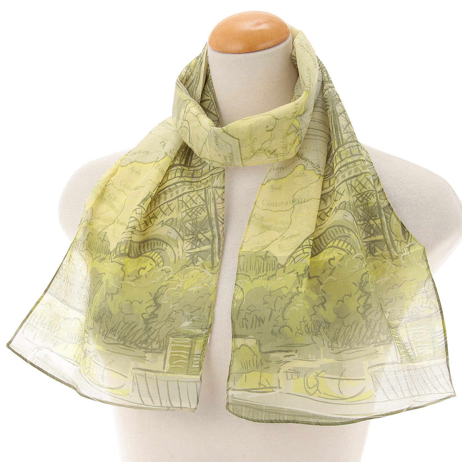 インド コットンシルクストール エッフェル塔 - 画像2