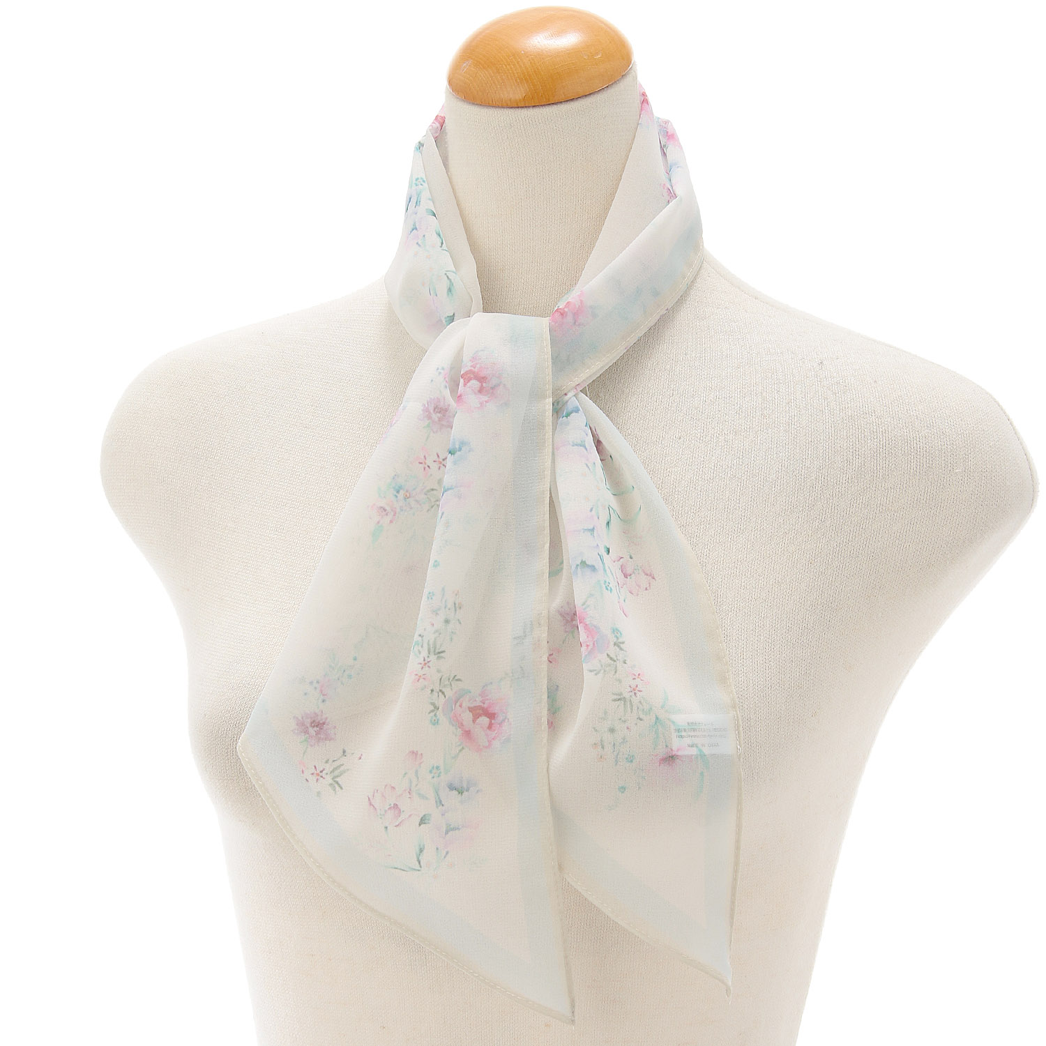 接触冷感フラワー剣先ストール - 画像1