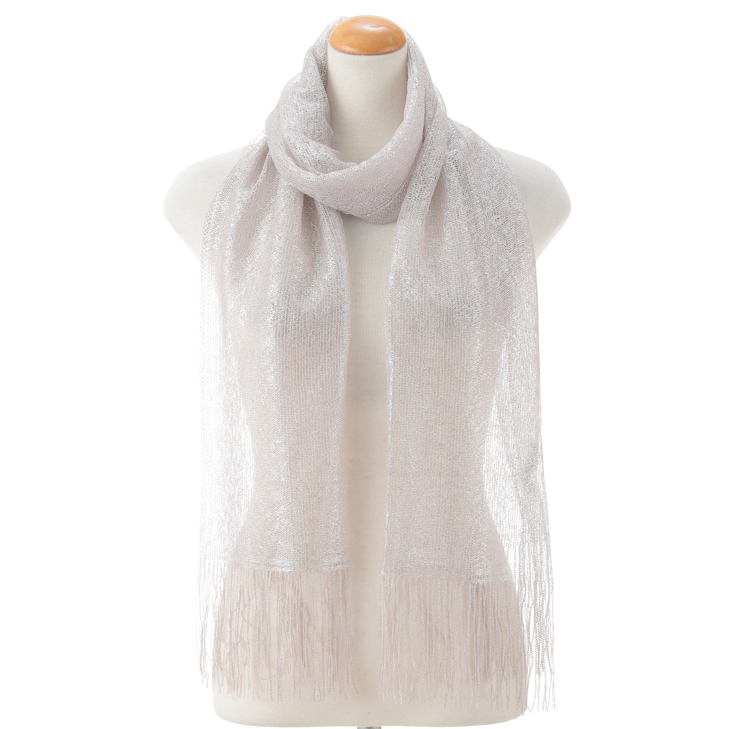 日本製 ラメ入りバラボーダー柄ストール - 画像5