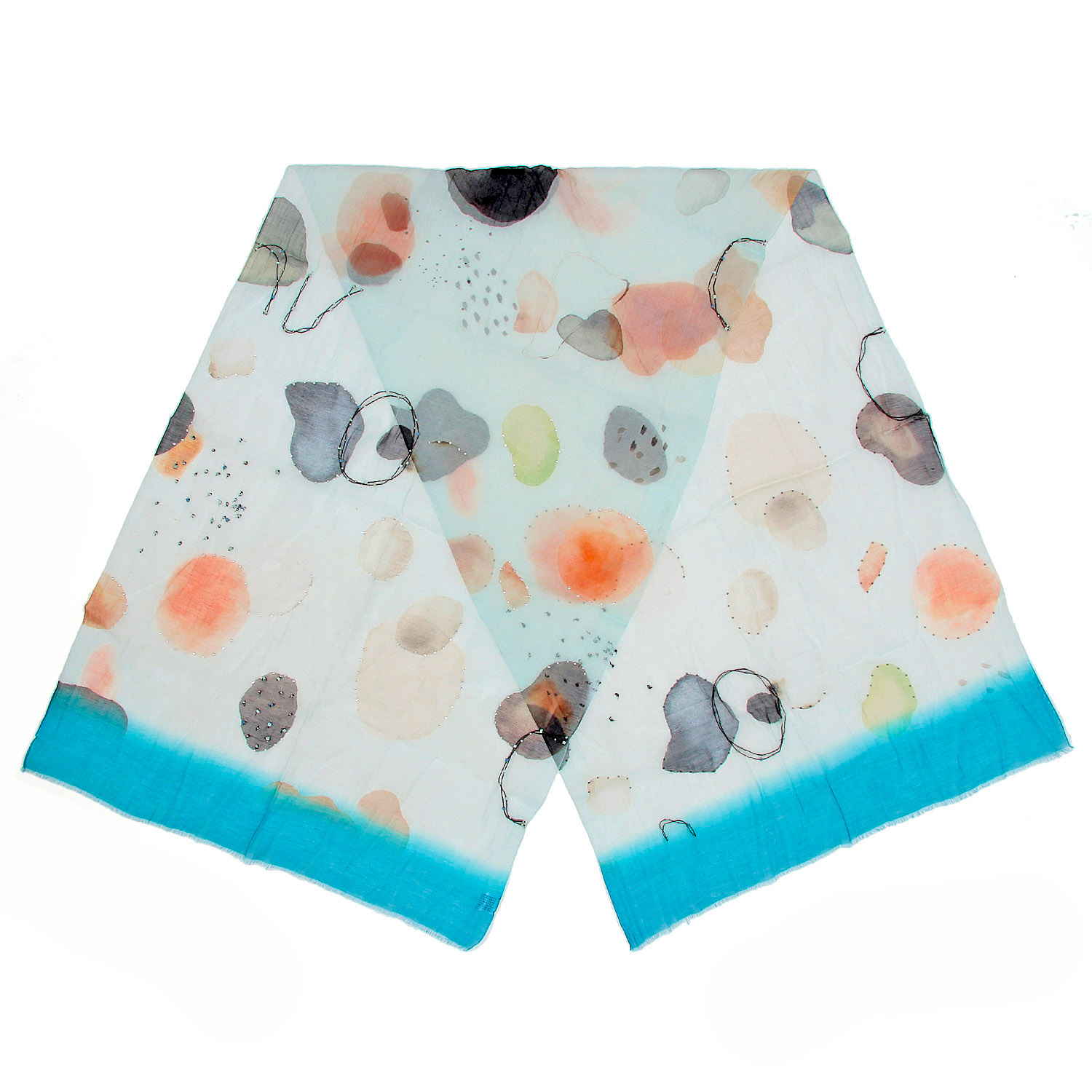 インド製 綿シルクアートストール - 画像2