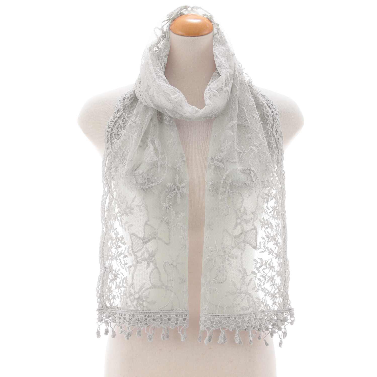 レースストール 花ねこ柄 - 画像1