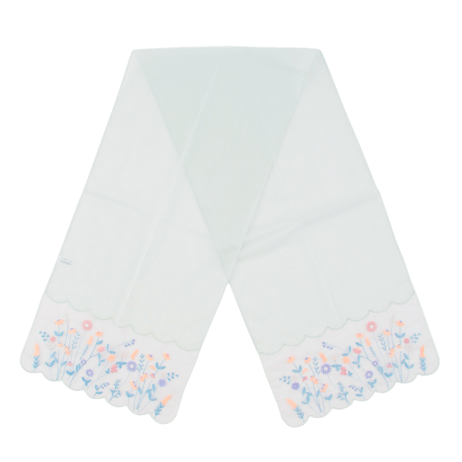 【ラベンダー終了】オーガンジー切替刺繍ストール ボタニカル柄 - 画像4