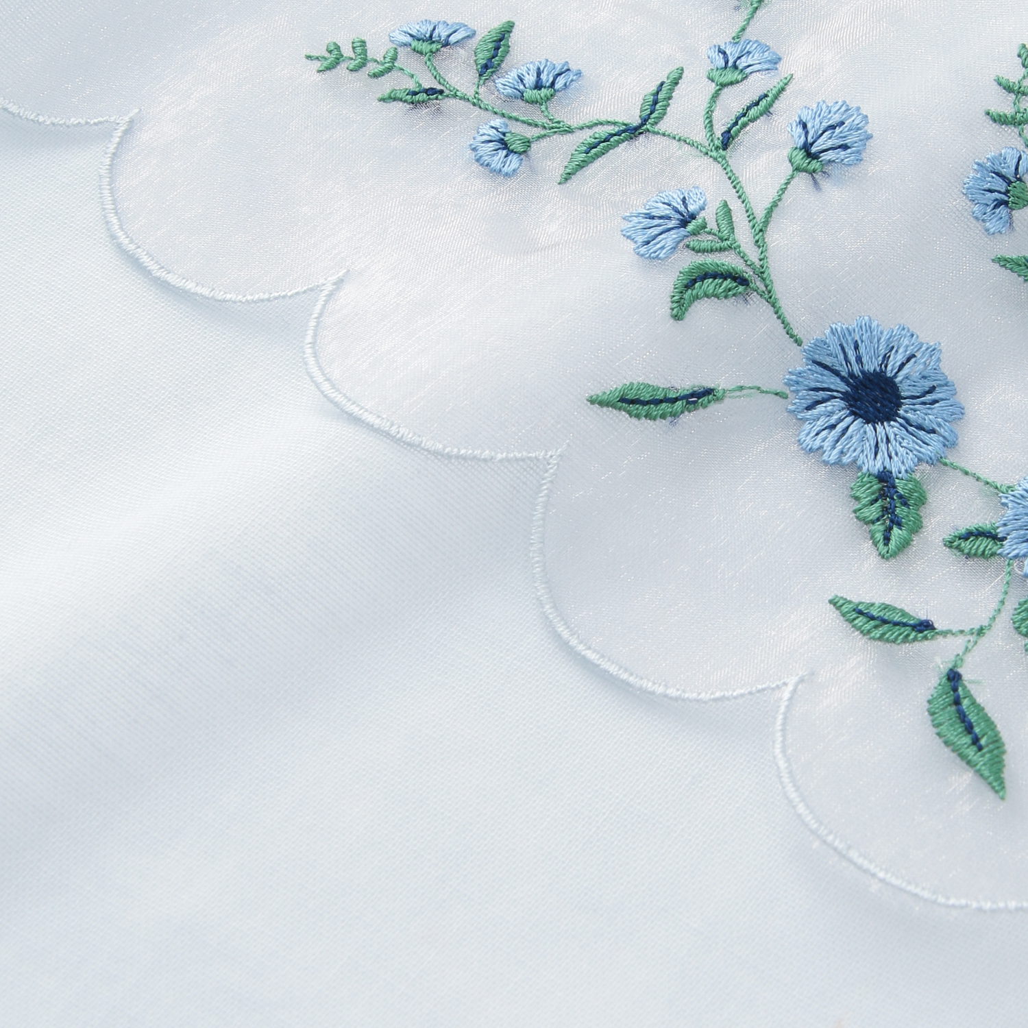 オーガンジ－切替刺繍ストール 花蔦柄 - 画像4