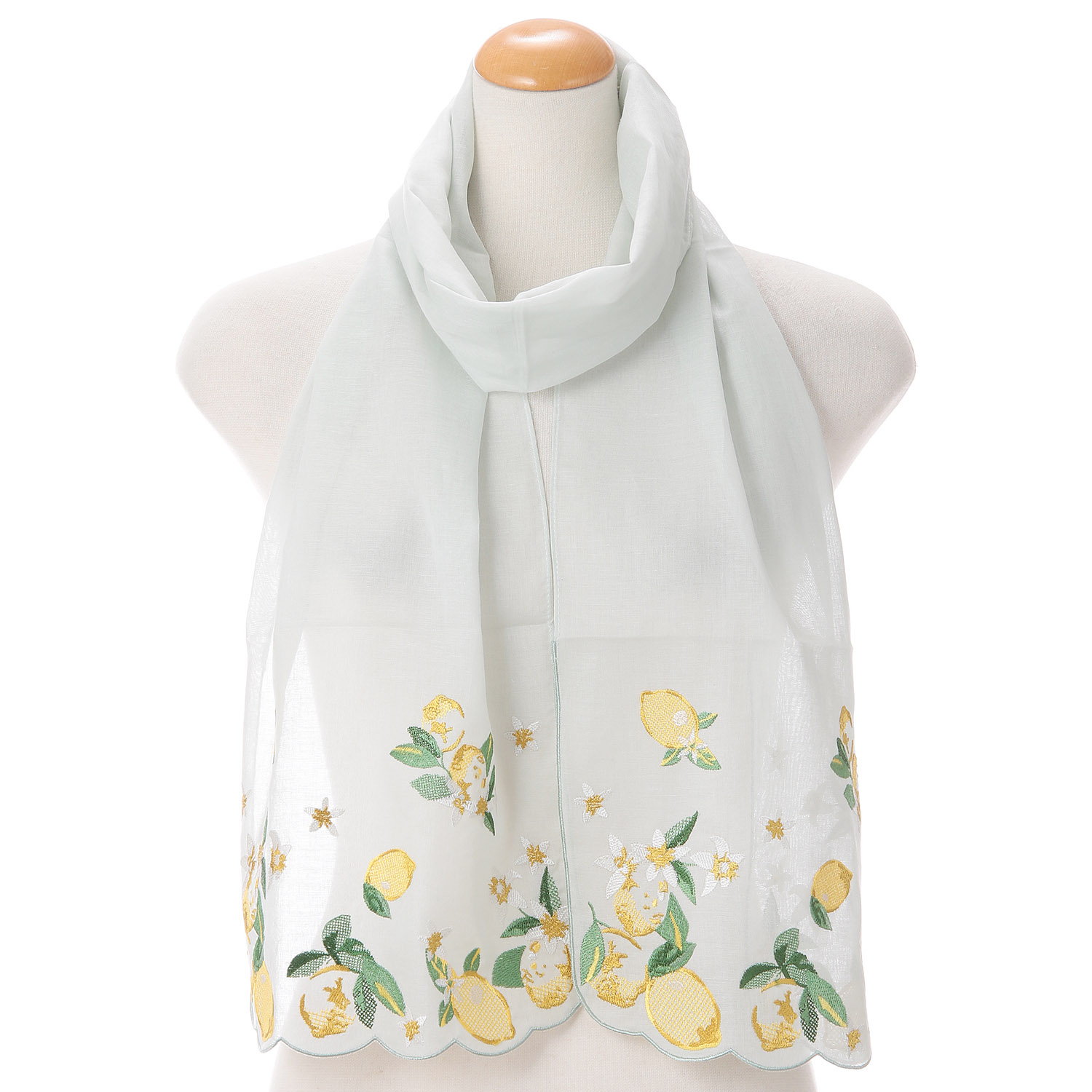 【ストロベリー終了】スカラップ刺繍ストール フルーツ柄 - 画像3