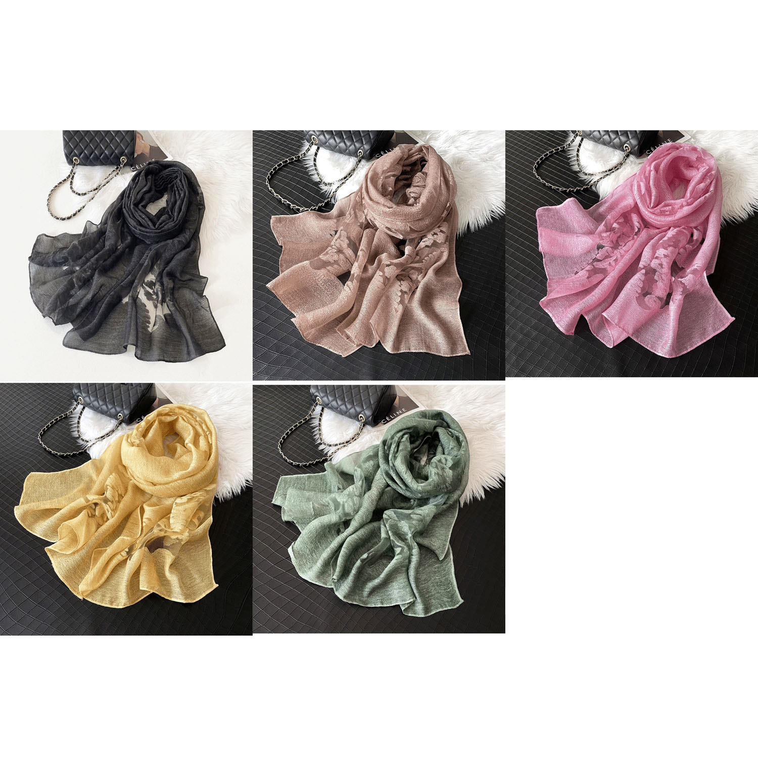 カラーオーガンジーストール - 画像1