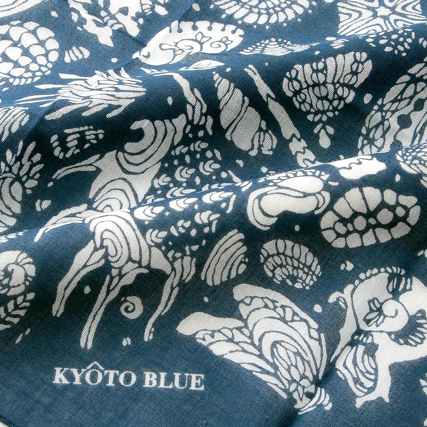 日本製 KYOTO BLUE ガーゼチーフ - 画像7