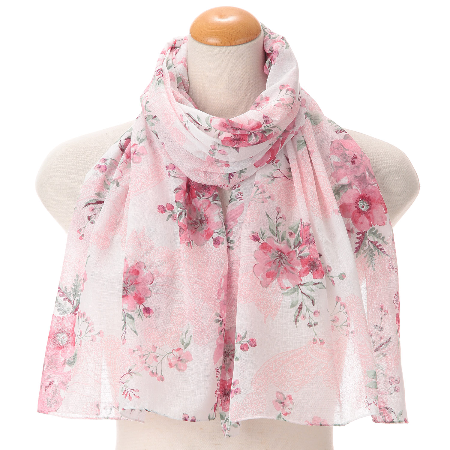 日本製 ガーゼチーフ フラワーレース