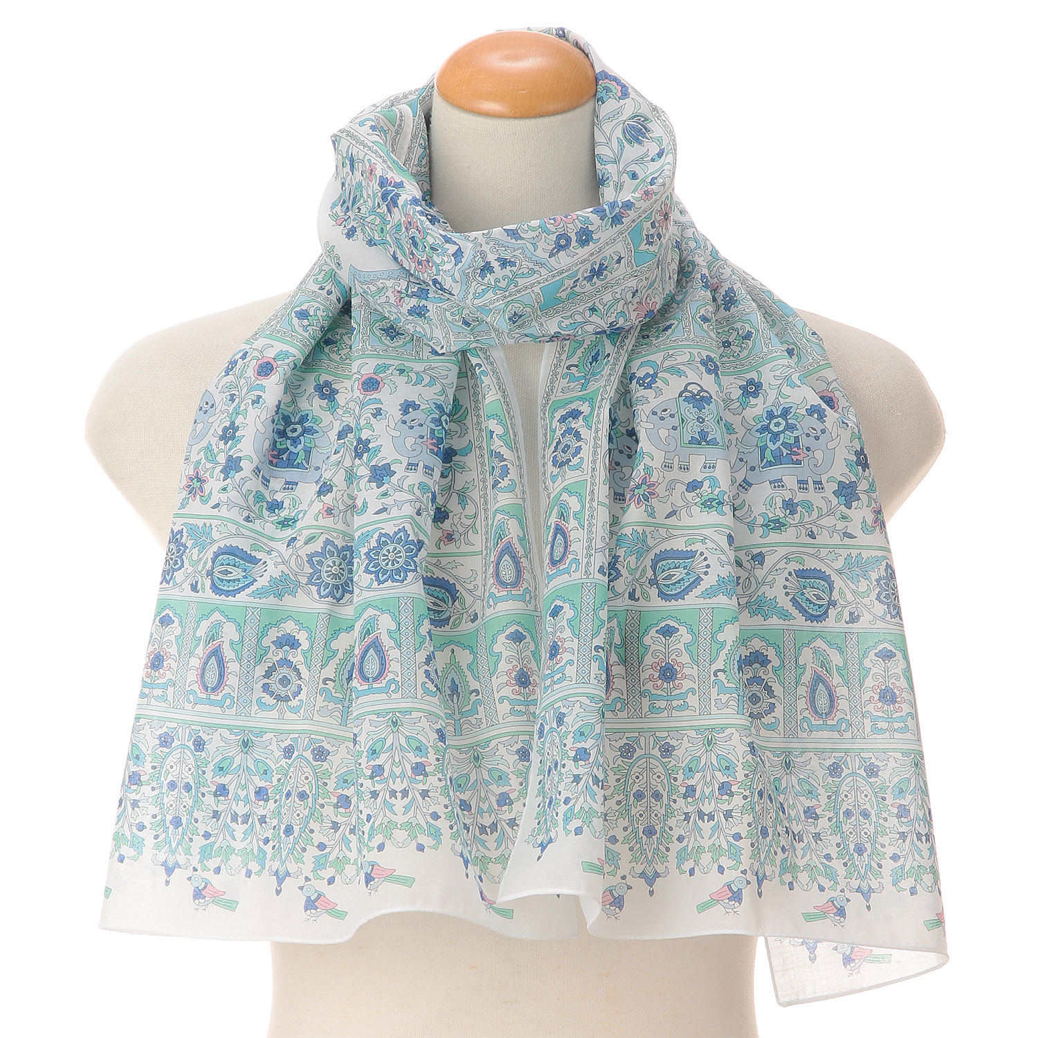 日本製 綿ローンロングスカーフ バンガロール - 画像1