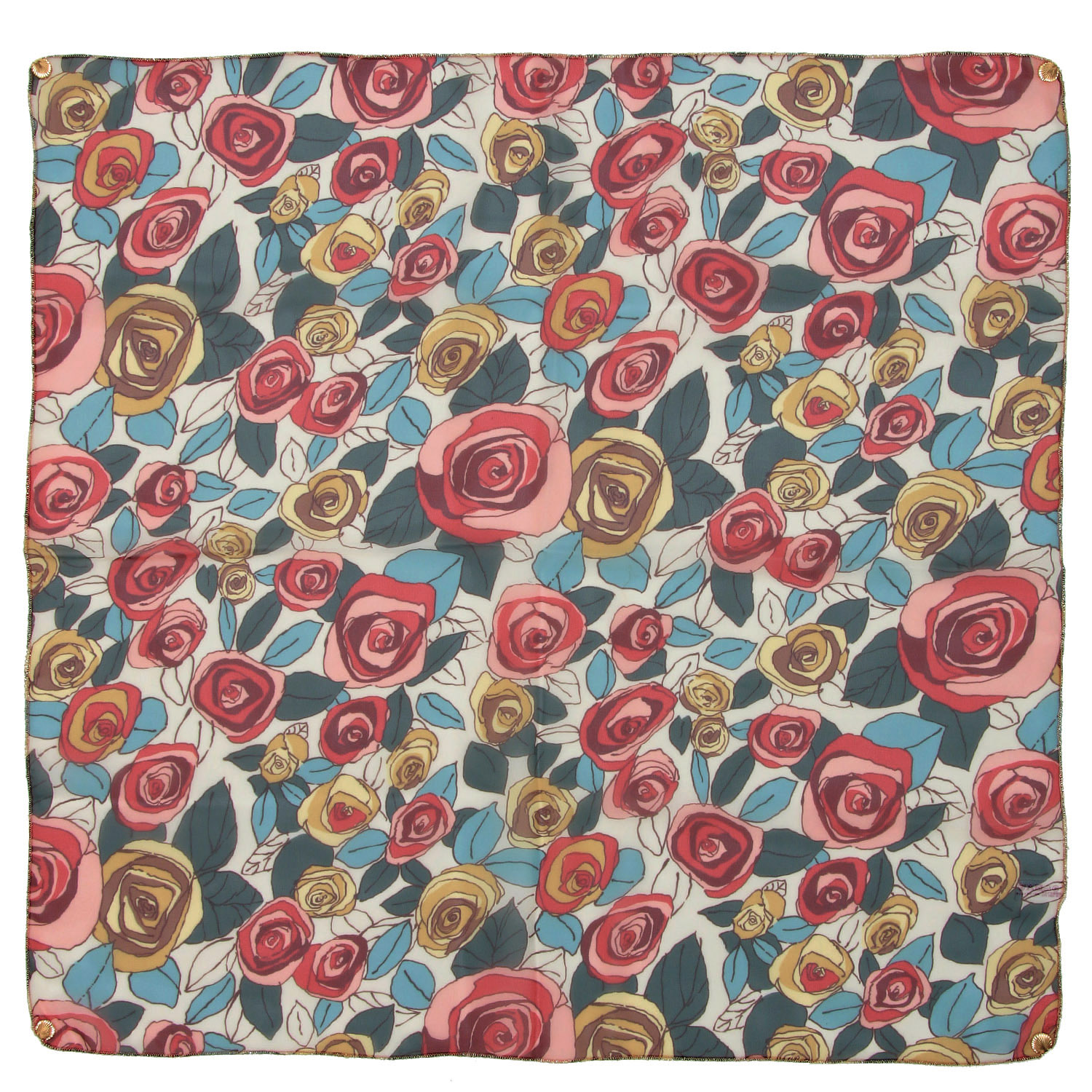 日本製 プリントポリエステルシフォンスカーフ 52×52 - 画像2