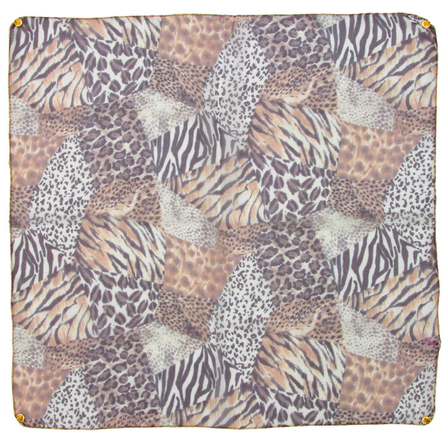 日本製 プリントポリエステルシフォンスカーフ 52×52 - 画像11