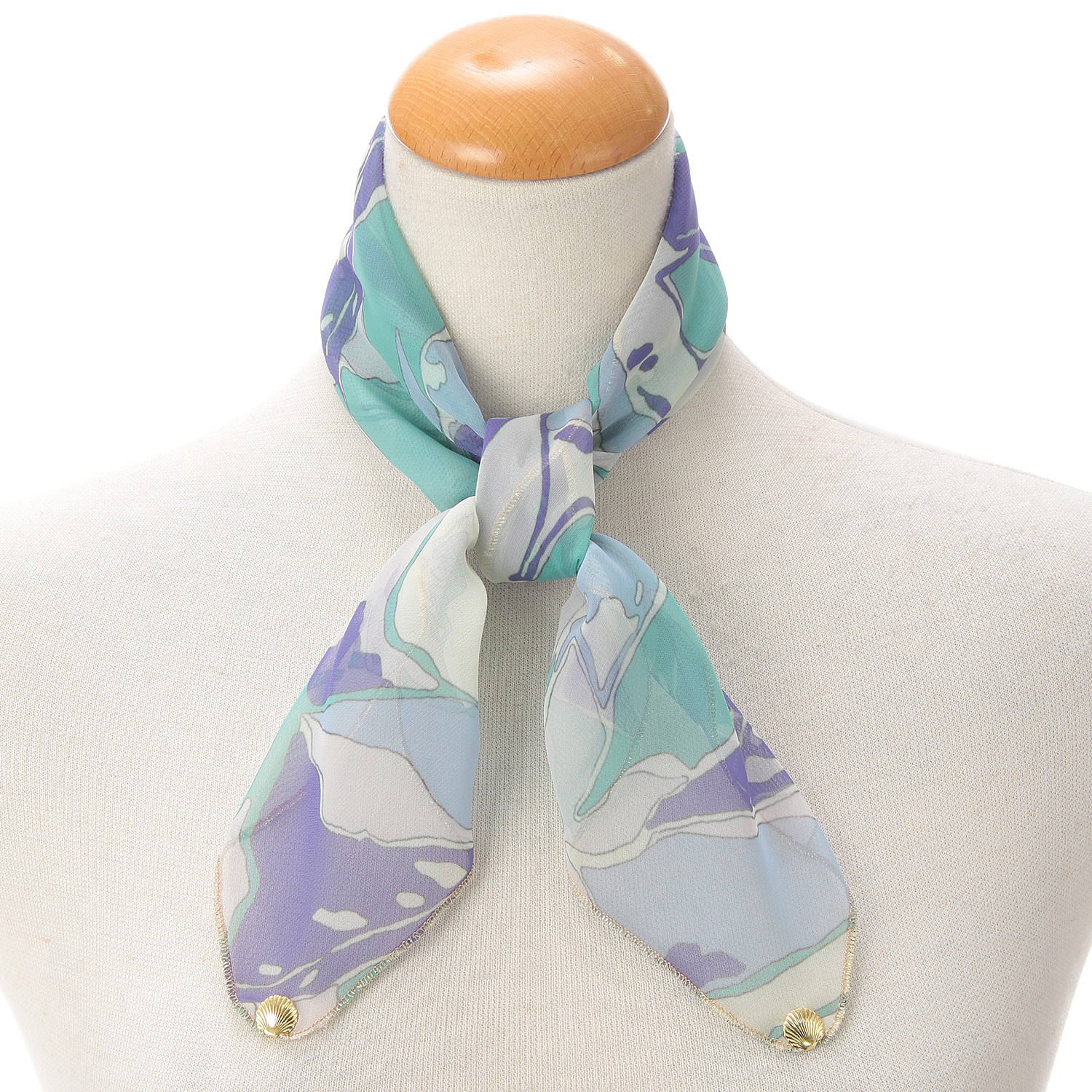 日本製 プリントポリエステルシフォンスカーフ 52×52 - 画像16