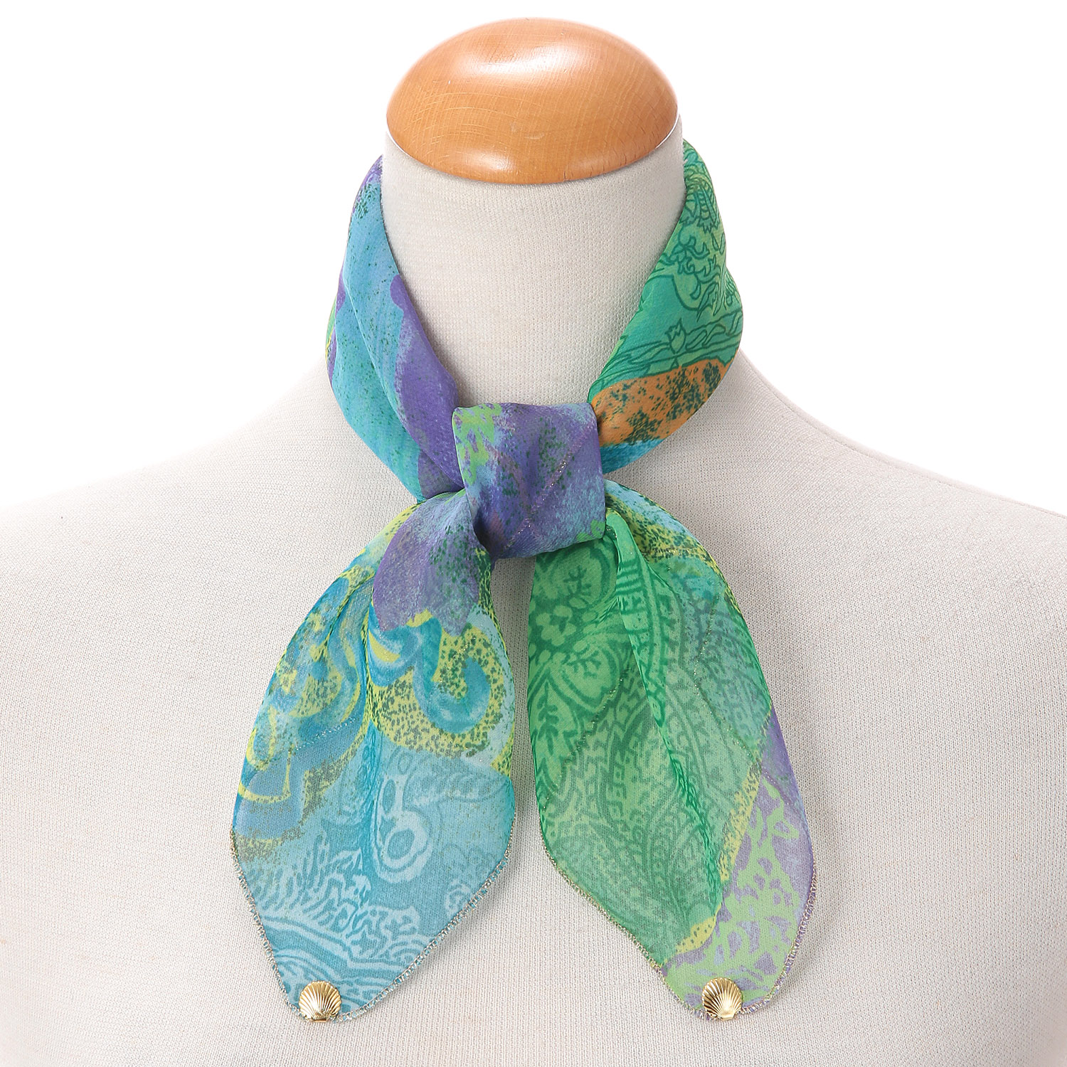 日本製 プリントポリエステルシフォンスカーフ 52×52 - 画像18