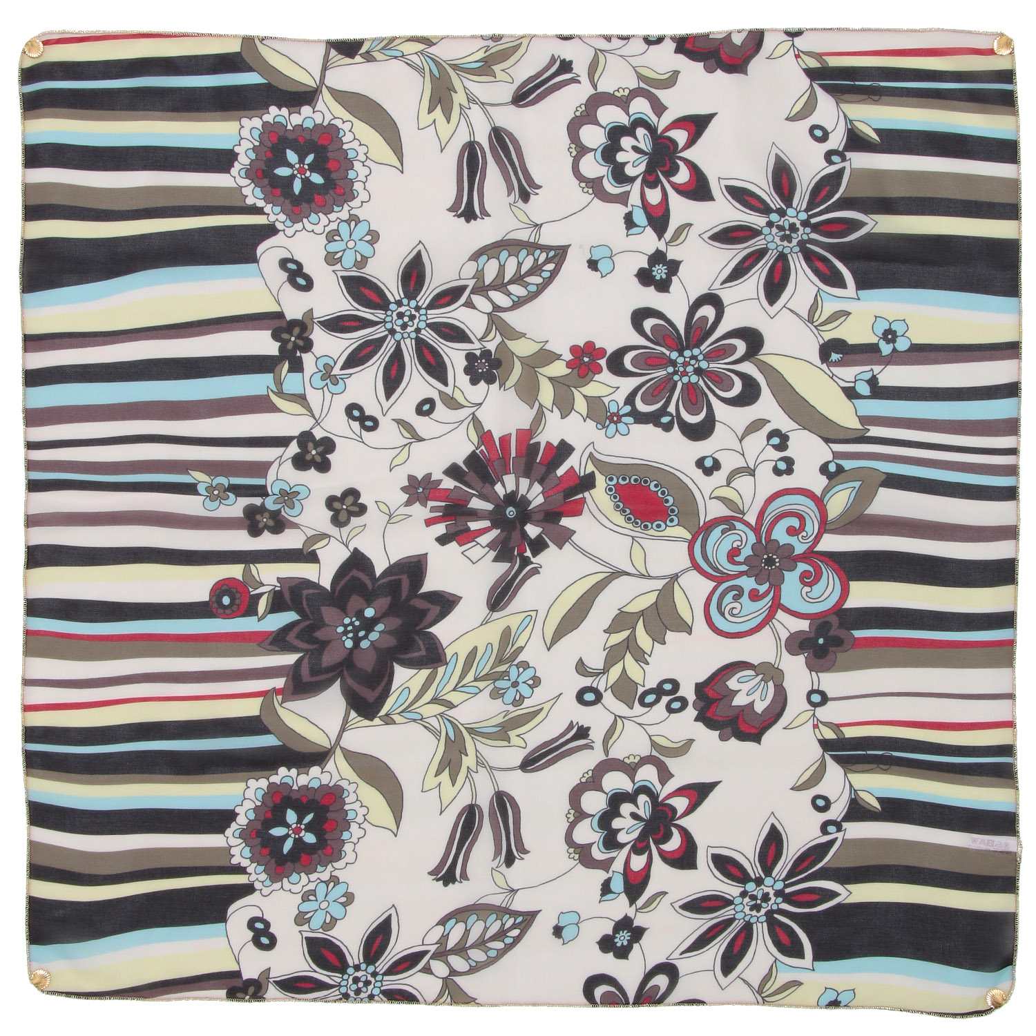 日本製 プリントポリエステルシフォンスカーフ 52×52 - 画像7