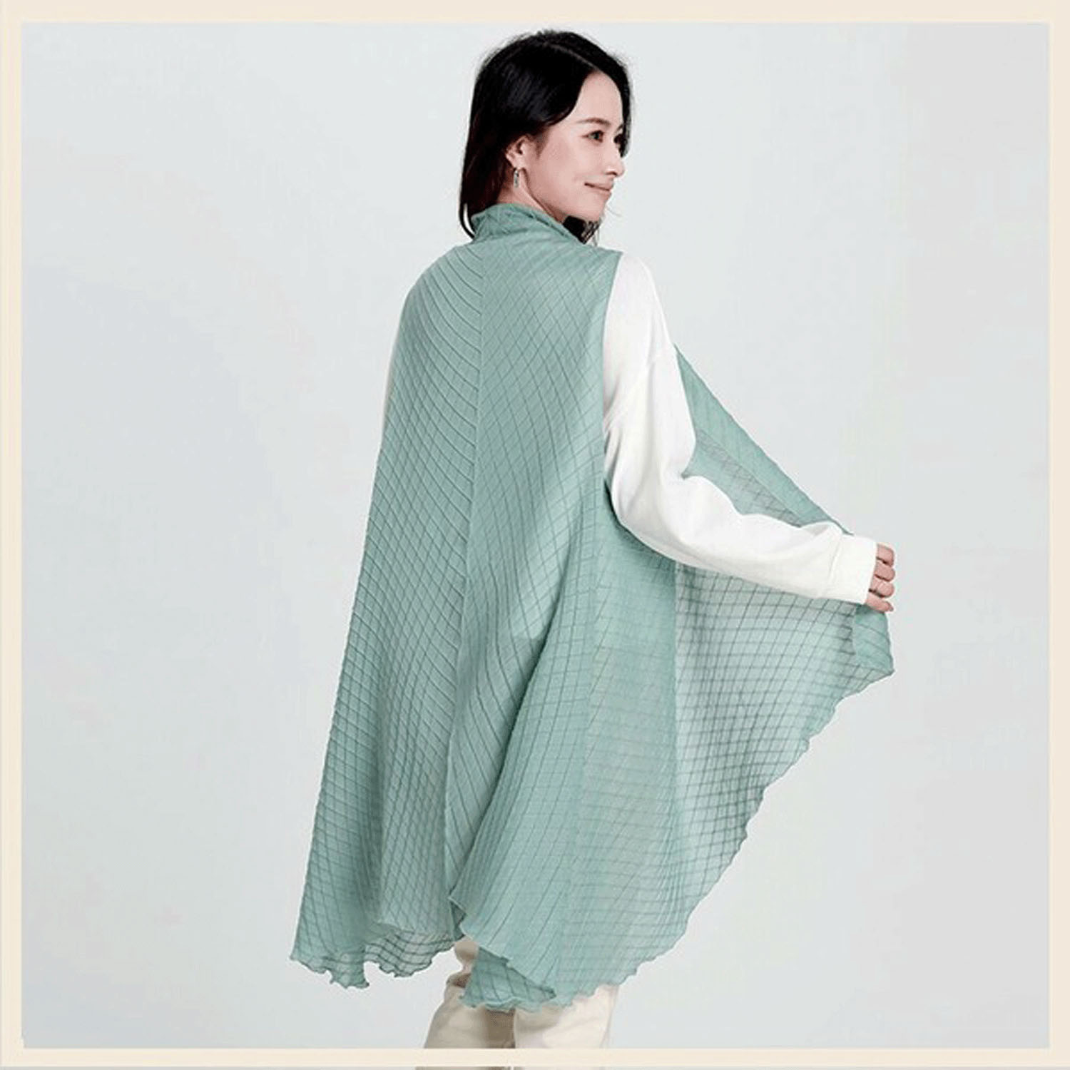 2way格子柄ストール - 画像2