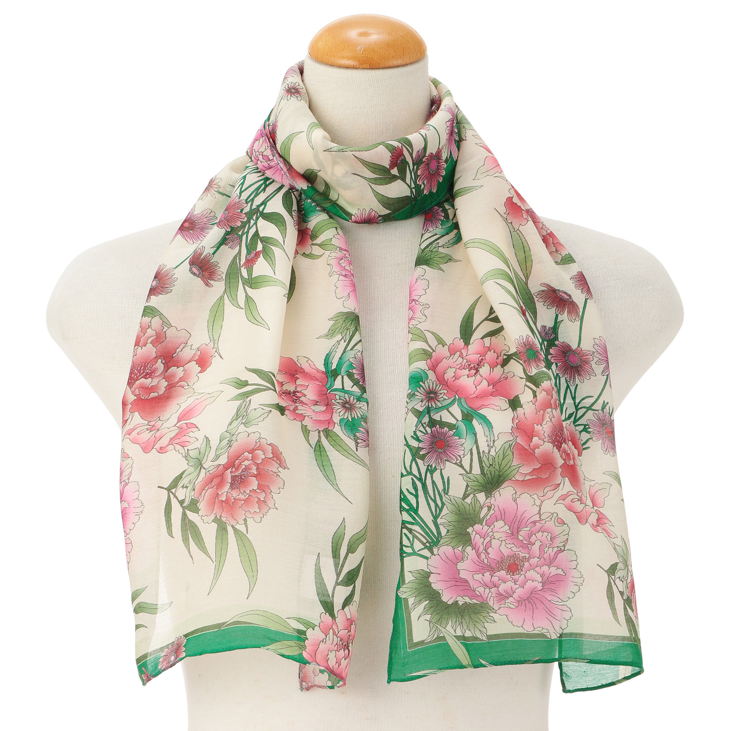 インド製 キュプラ混接触冷感ストール - 画像1