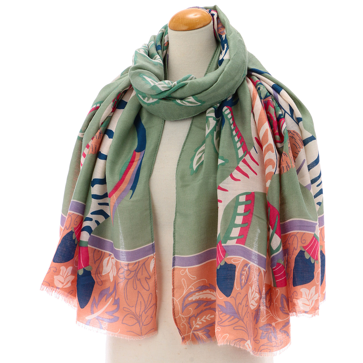 シマウマプリント大判ストール - 画像1