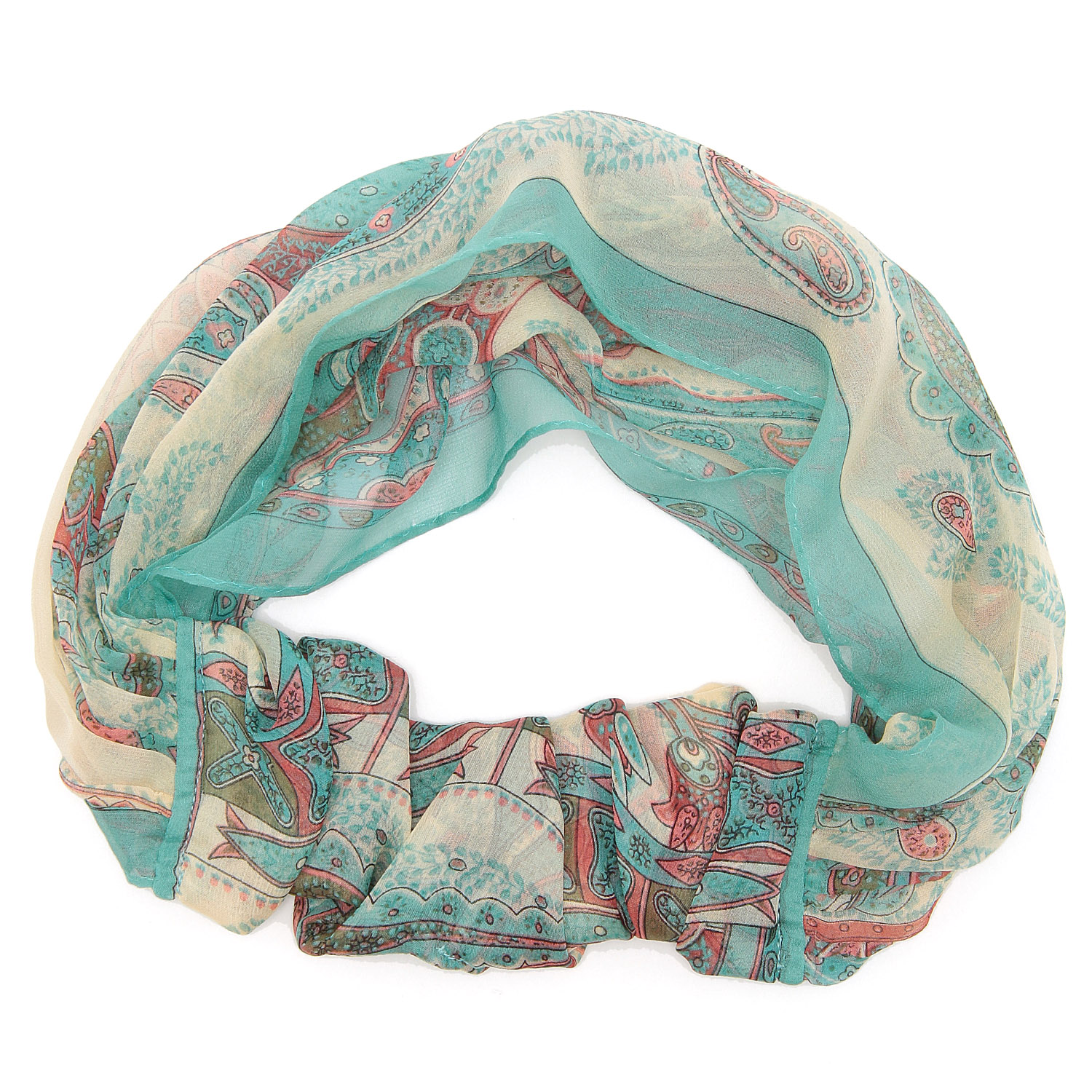 日本製 シルクシフォンリングスカーフ - 画像3