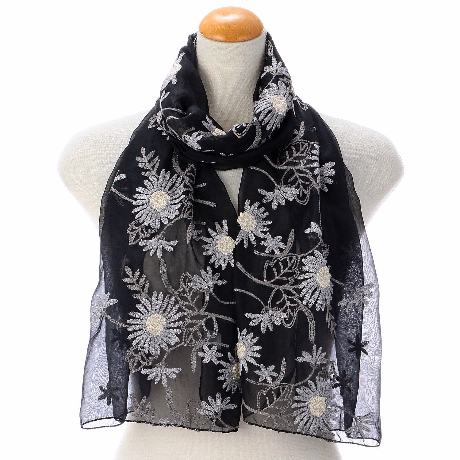 花柄刺繍ストール - 画像4