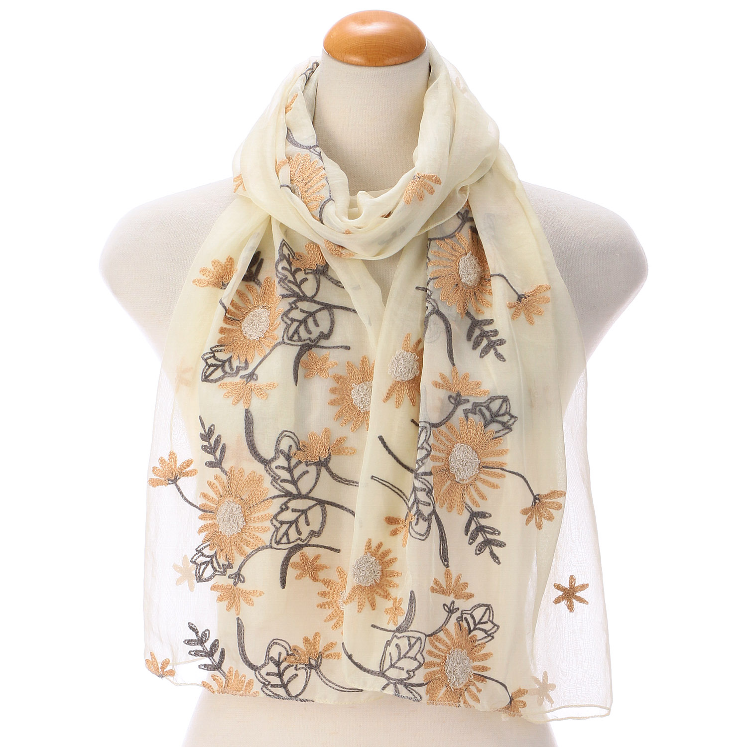 花柄刺繍ストール - 画像5