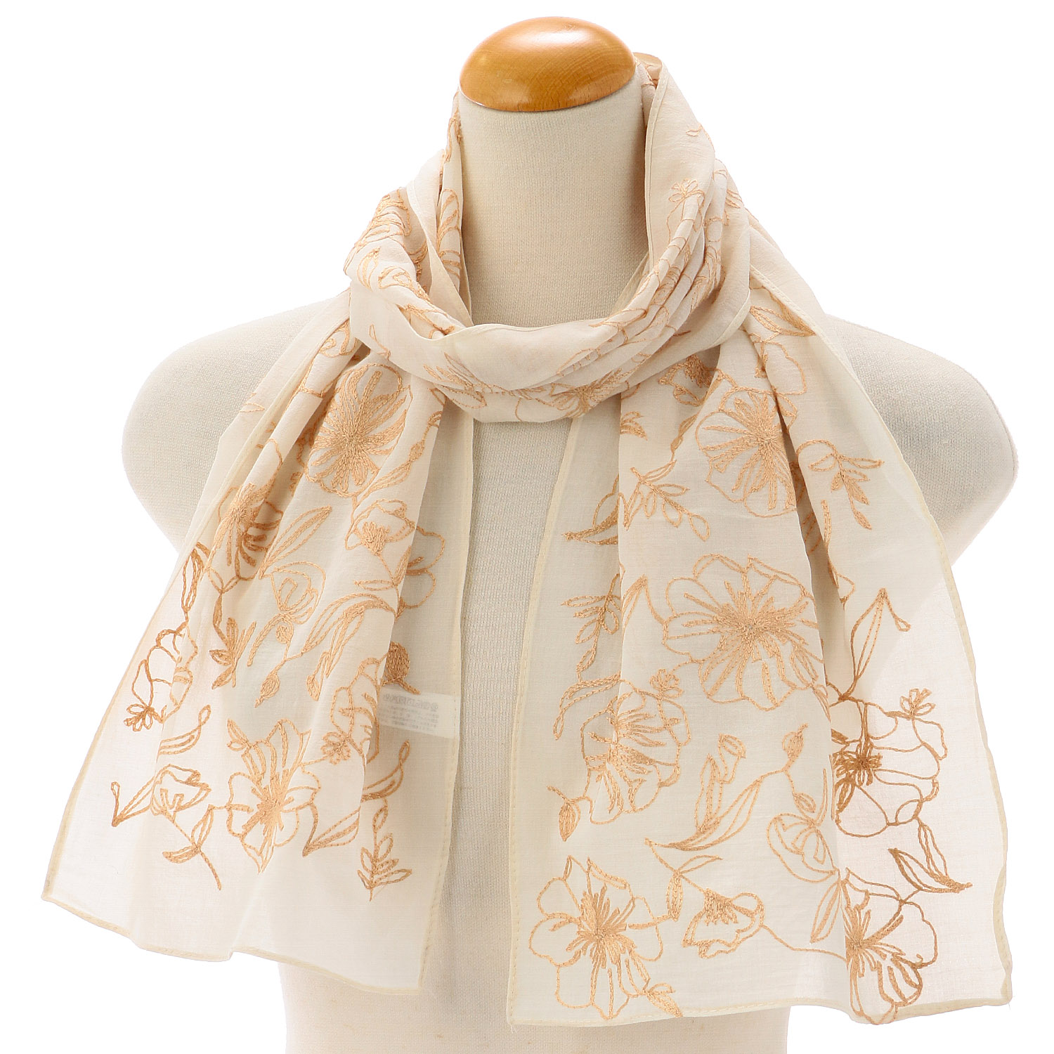 コットン刺繍ストール - 画像3