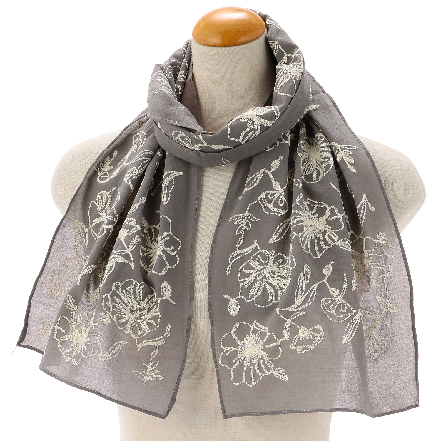 コットン刺繍ストール