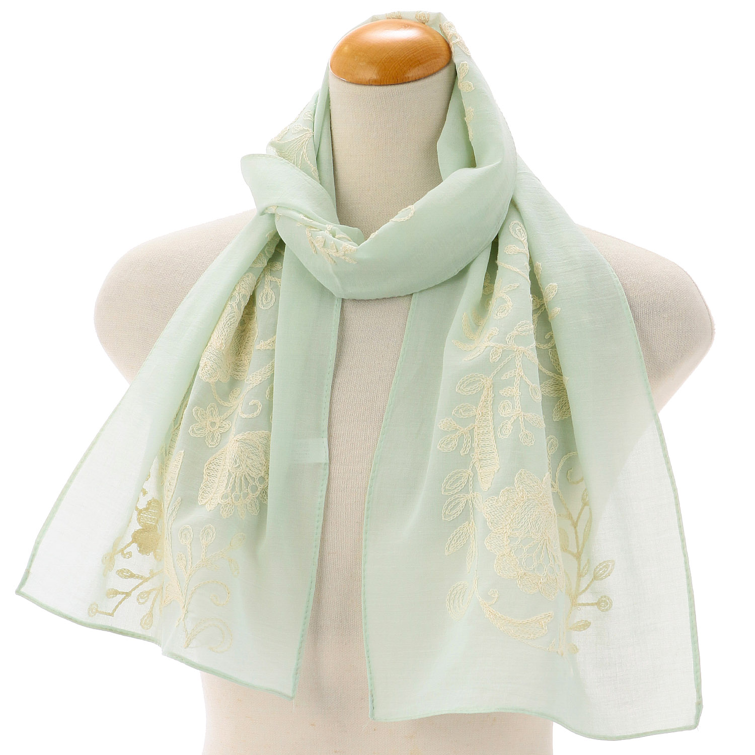 コットン刺繍ストール