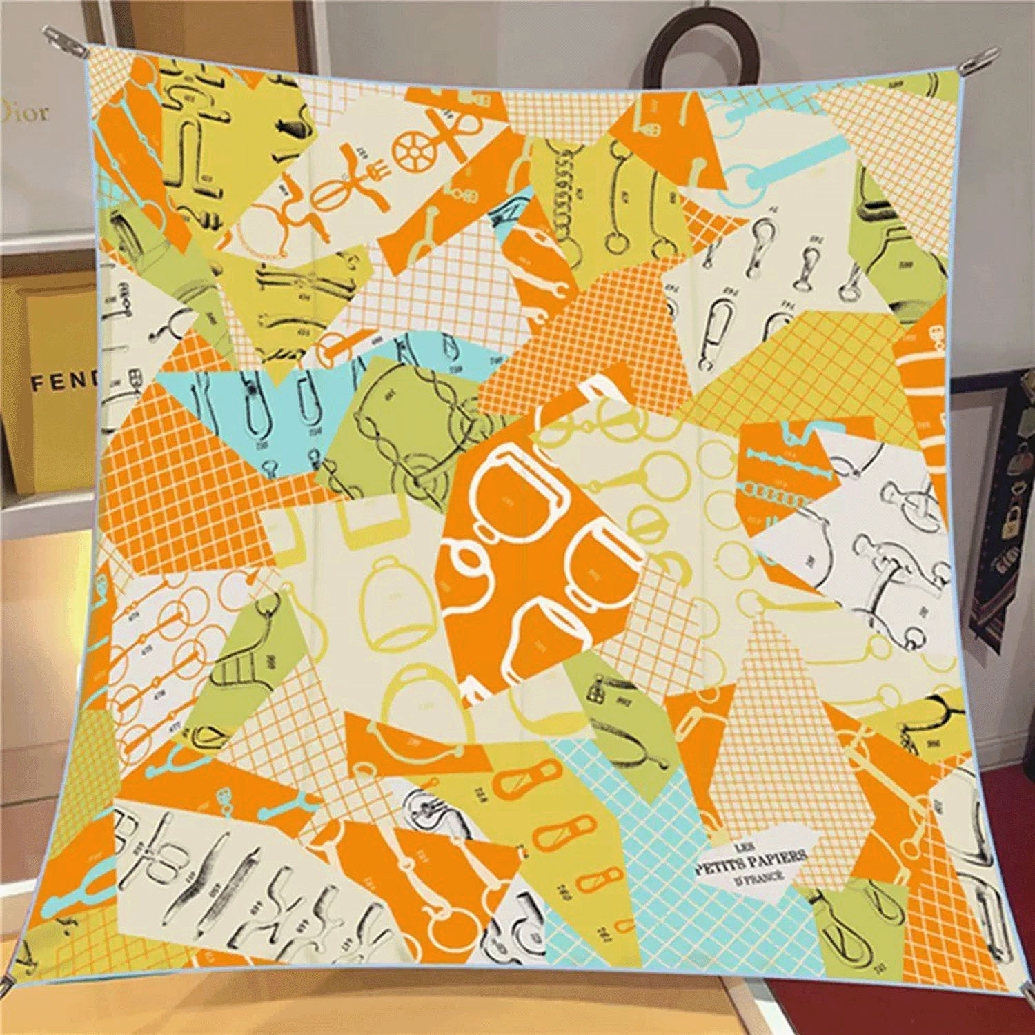 大判プリントツイルスカーフ 90×90 - 画像2