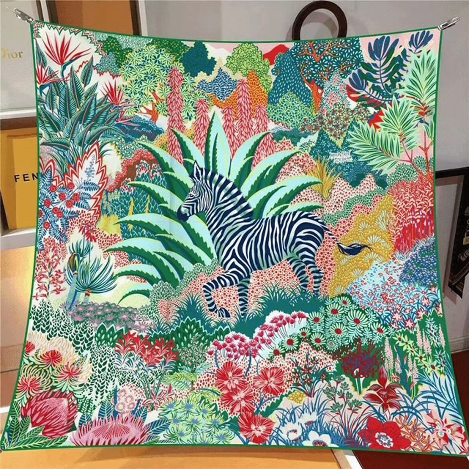 大判プリントツイルスカーフ 90×90 - 画像3